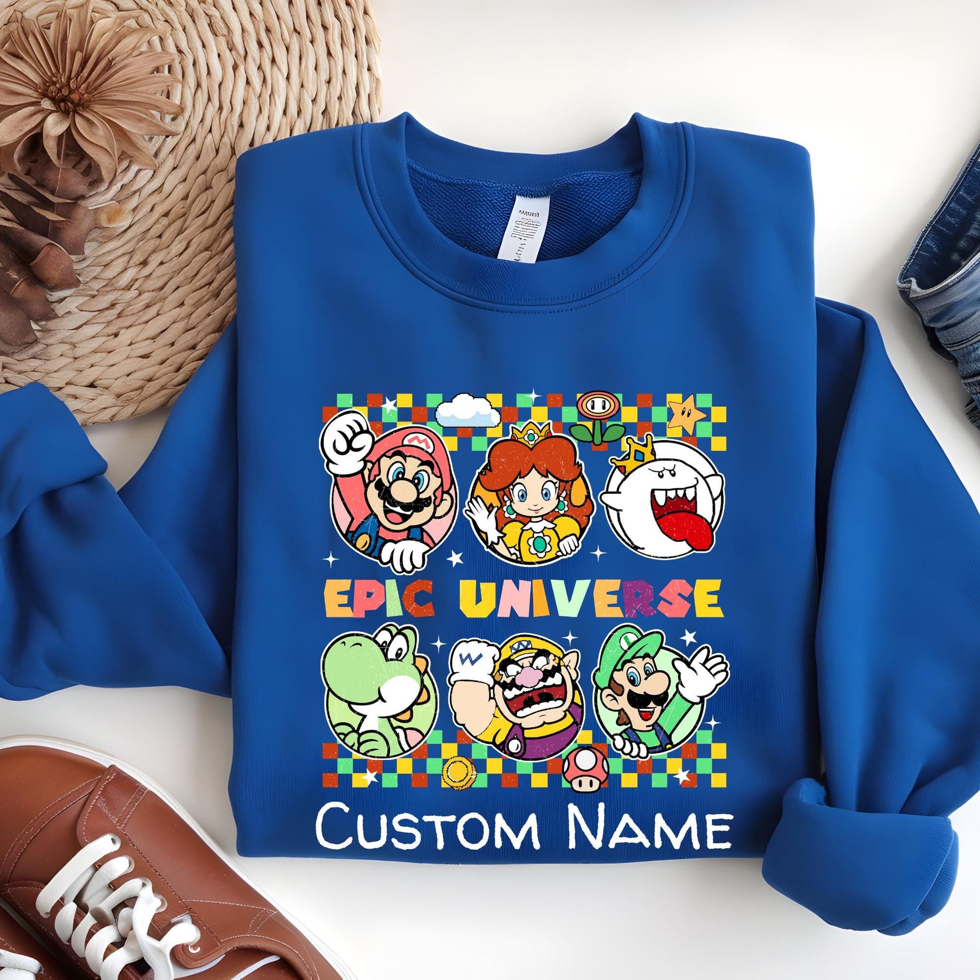 Custom Epic Universe Sweatshirt: Mario Birthday Shirt, Family Vacation Sweat, Birthday Gift