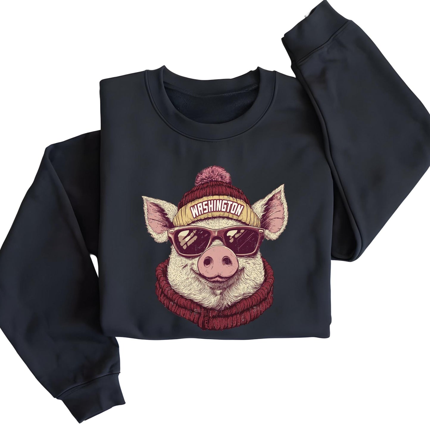 Washington Football Pig Mascot Sweatshirt, Fan Apparel