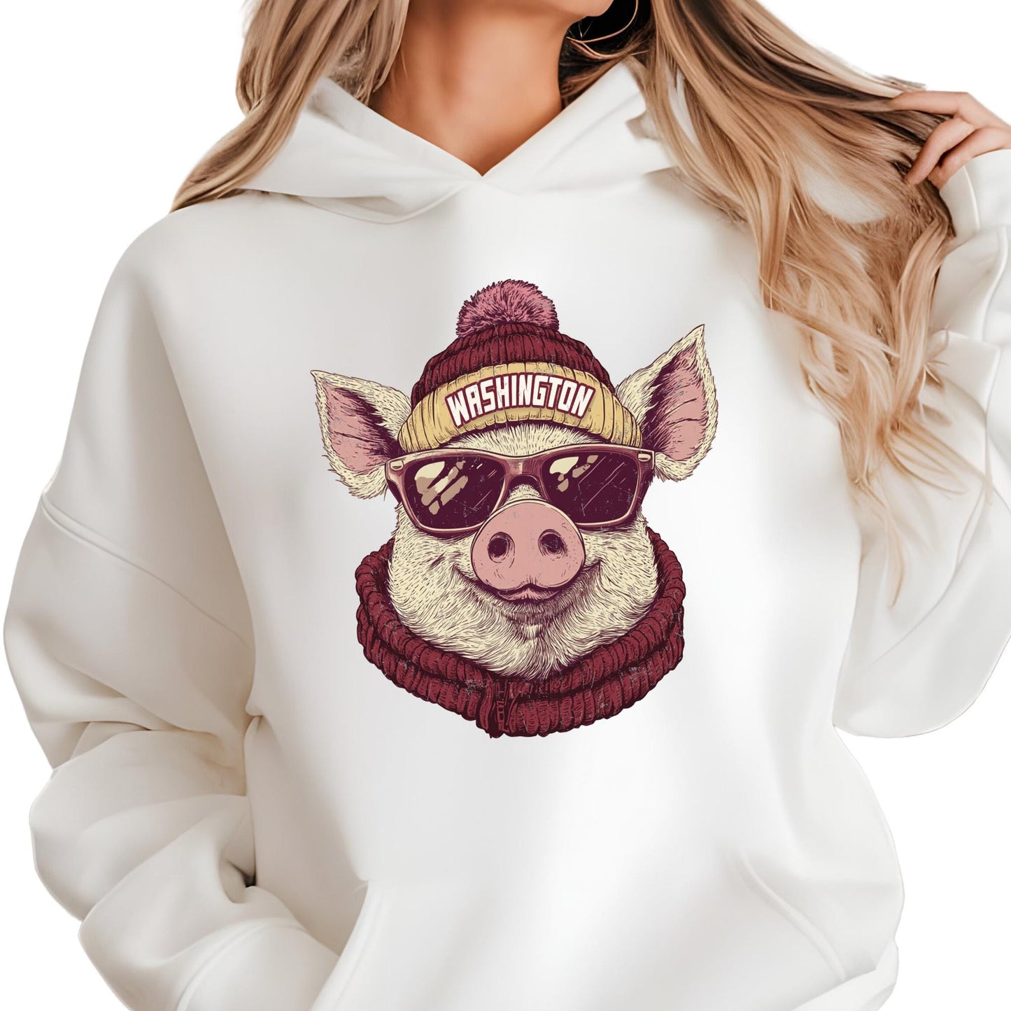Washington Football Pig Mascot Sweatshirt, Fan Apparel