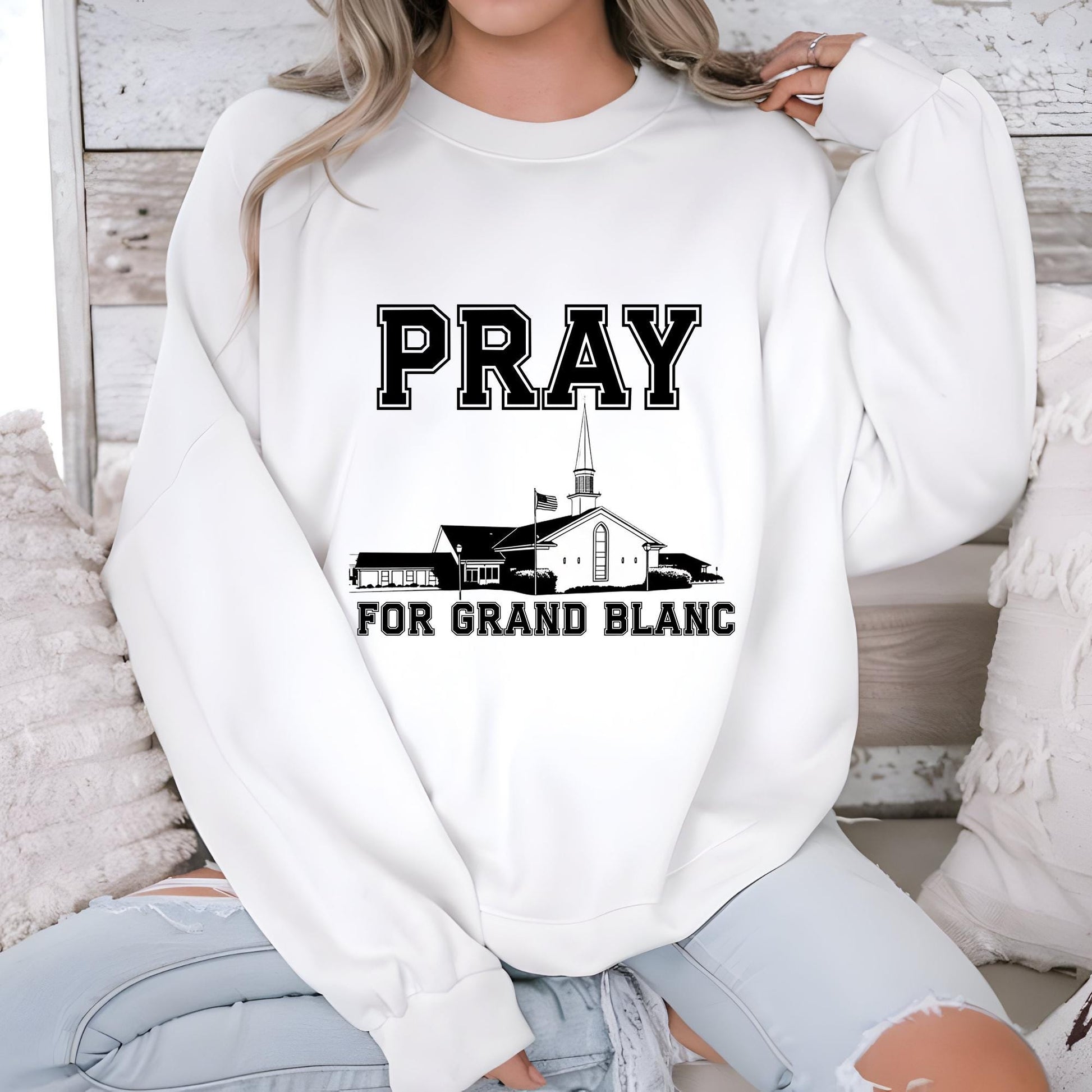 Pray For Grand Blanc Michigan Sweatshirt, Michigan Church T Shirt, Pray For Michigan Shirt, Michigan Shirt, Michigan Church on Fire Shirt
