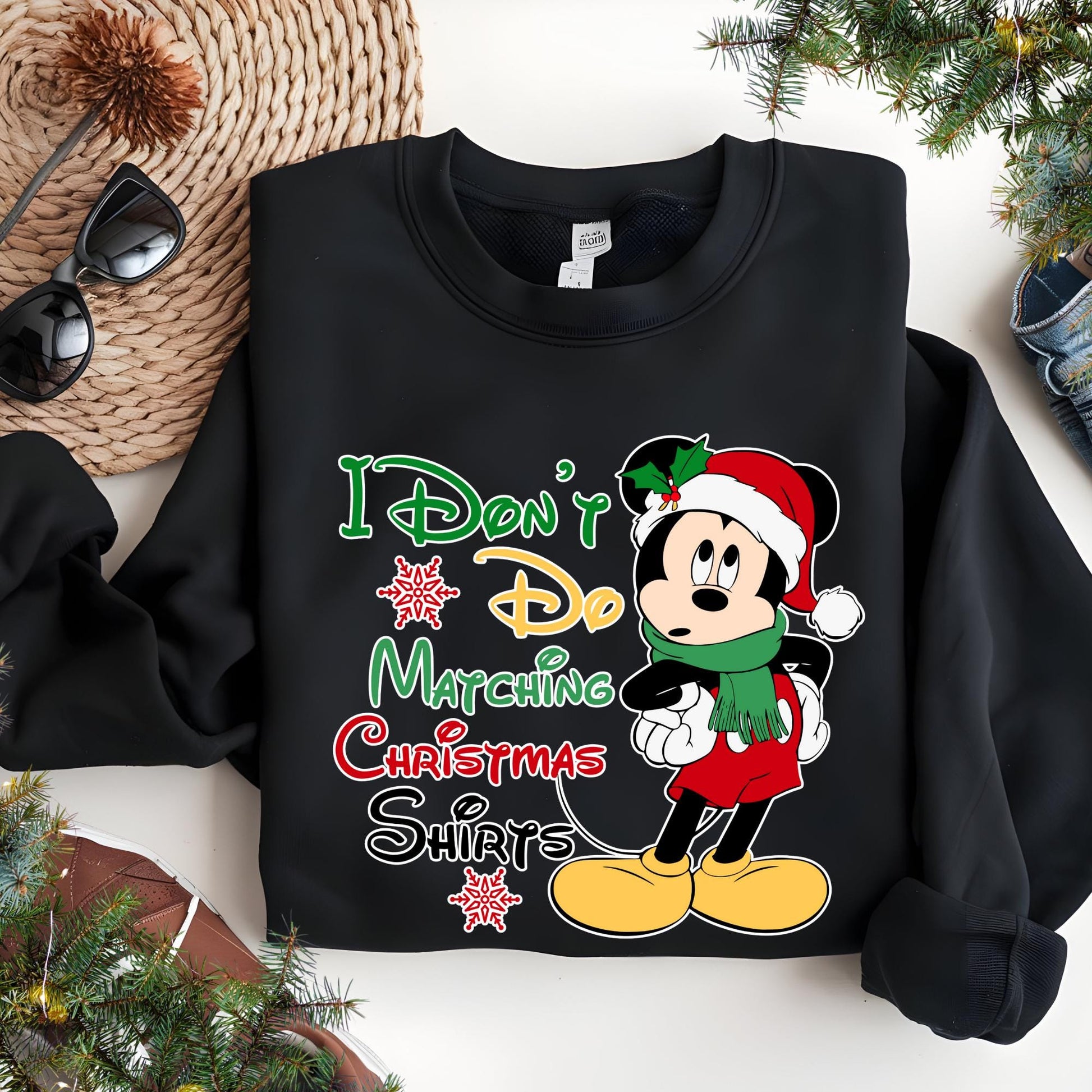 Christmas Matching Sweatshirt: Disney Mickey and Minnie Sweat Gift For Couples, Funny Xmas Outfit