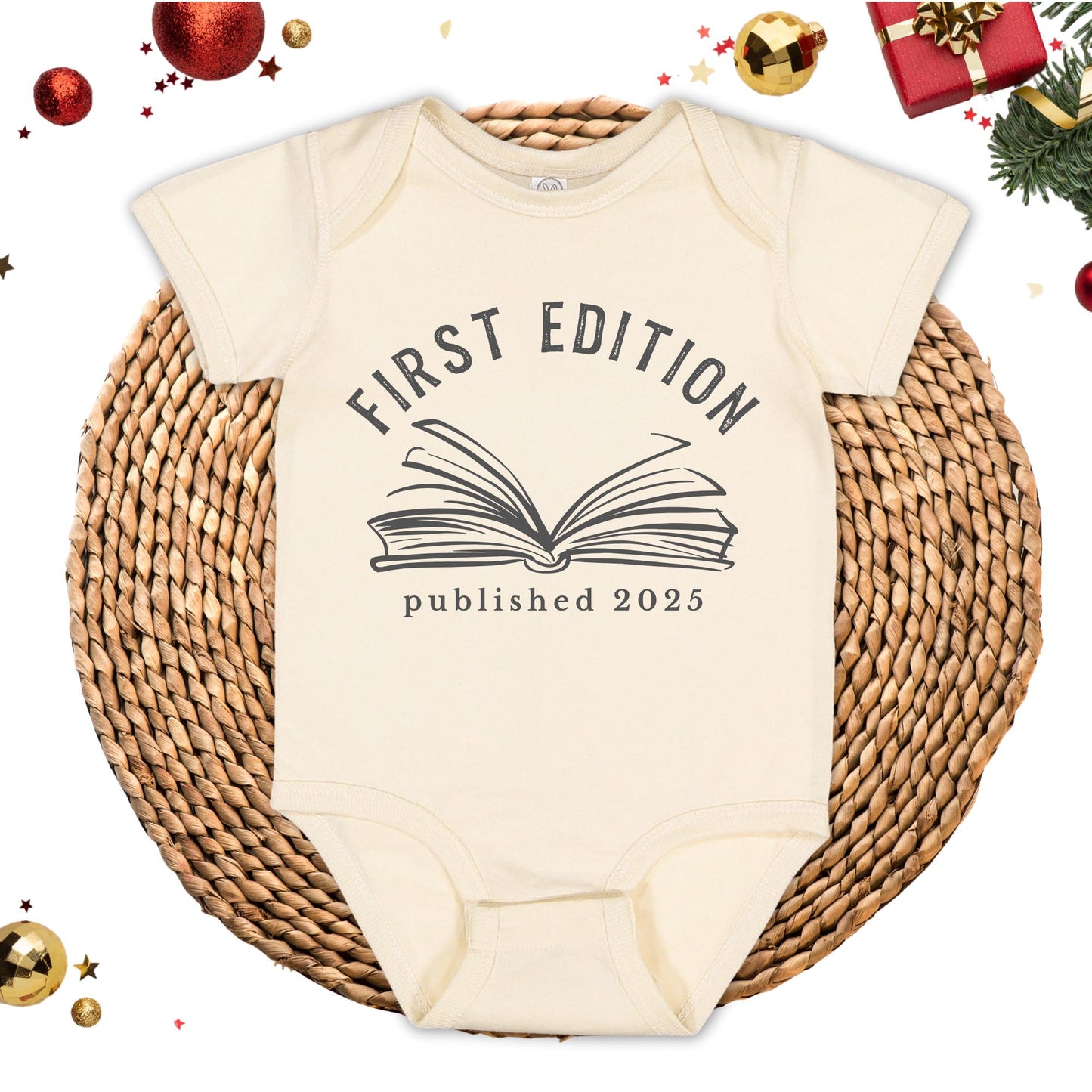 First Edition Baby Bodysuit, Announcement Baby Onesie®, Custom Published Shirt, Baby Shower Gift, Librarian Baby Gift, Christmas Gift