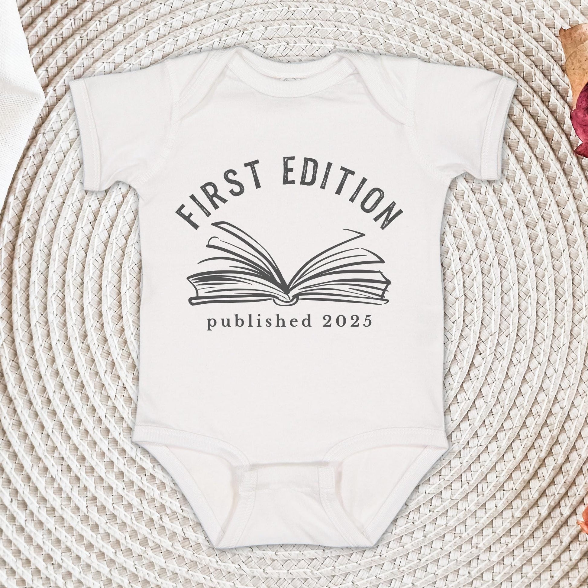 First Edition Baby Bodysuit, Announcement Baby Onesie®, Custom Published Shirt, Baby Shower Gift, Librarian Baby Gift, Christmas Gift