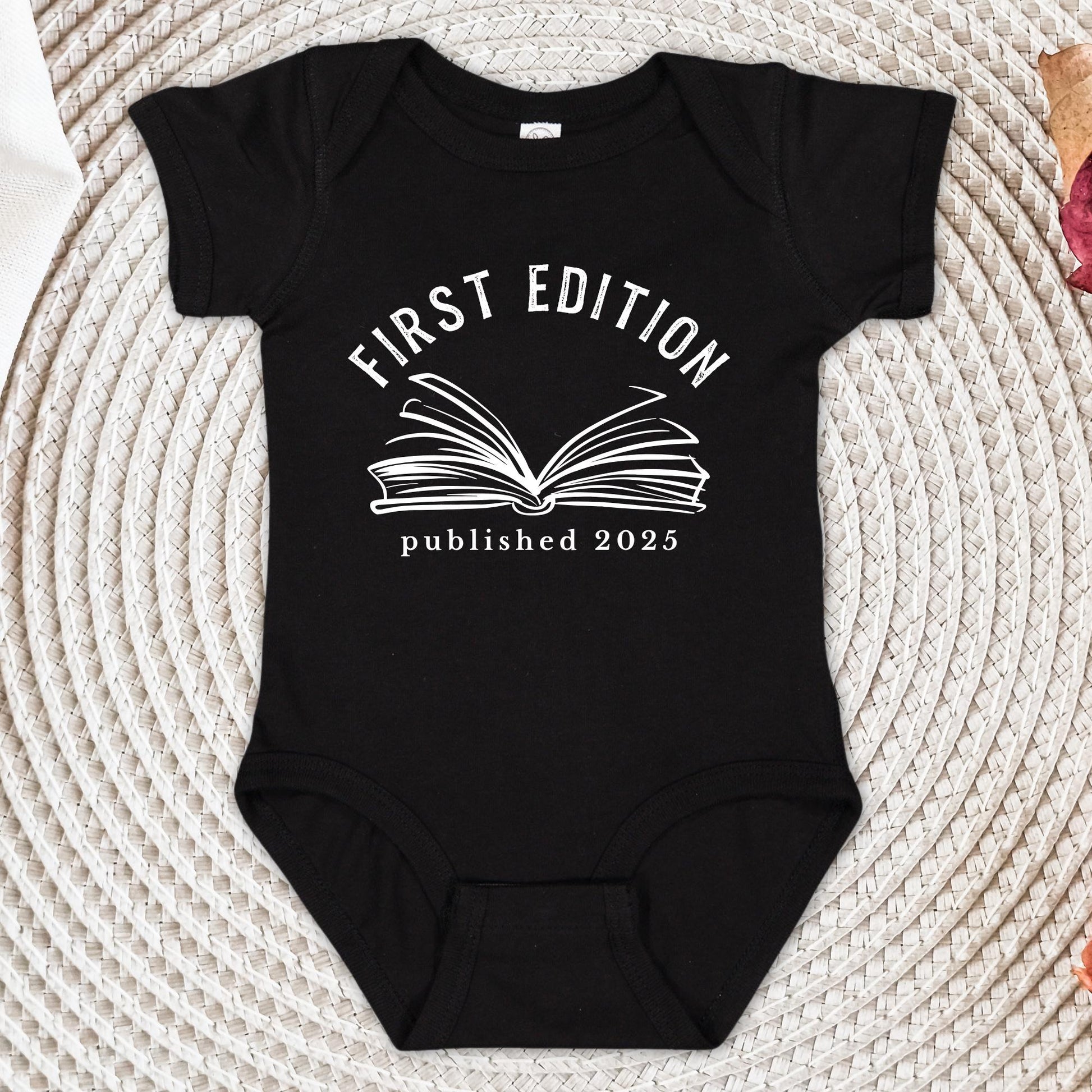 First Edition Baby Bodysuit, Announcement Baby Onesie®, Custom Published Shirt, Baby Shower Gift, Librarian Baby Gift, Christmas Gift