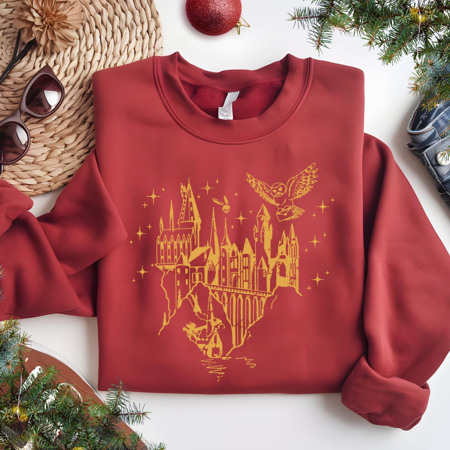 Castle Sweatshirt, Gift for Book Lovers, Magical Wizard Castle Hoodie, Gift for Nerd, Wizard Hoodie, Fantasy Bookish Christmas Gift