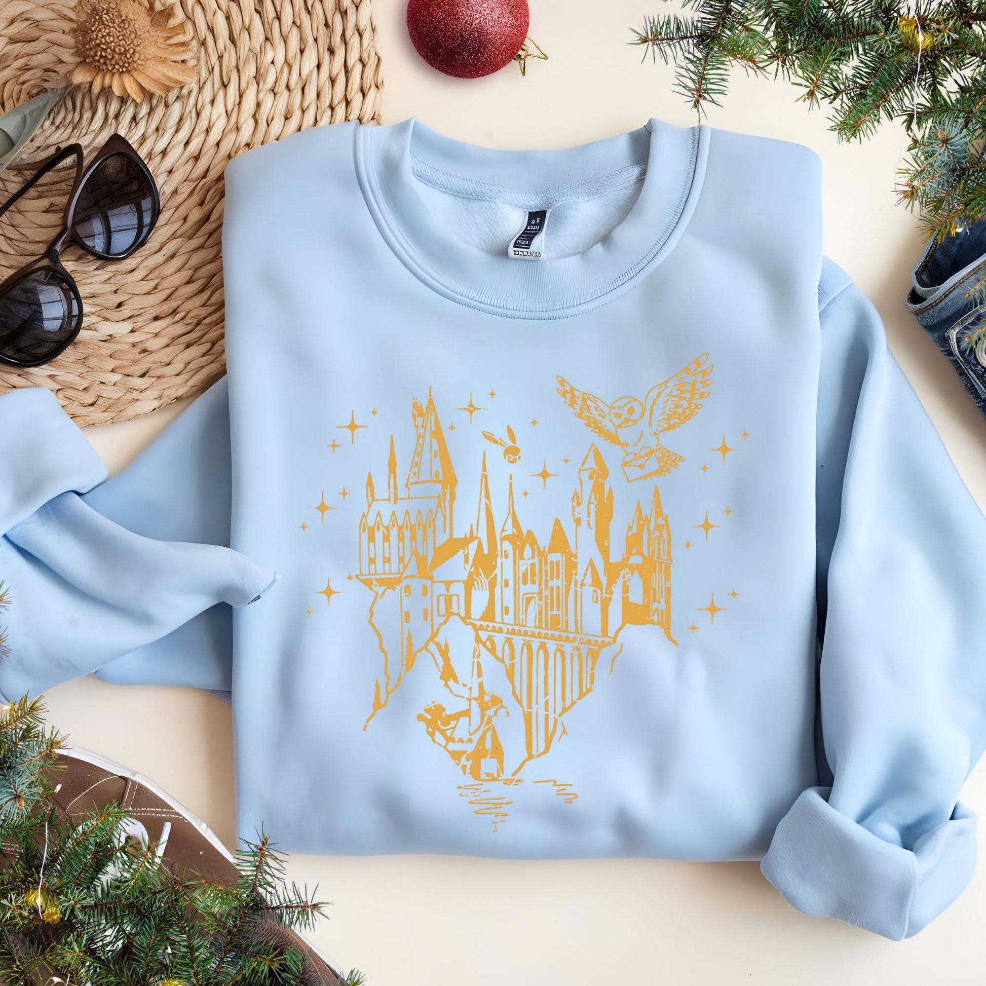 Castle Sweatshirt, Gift for Book Lovers, Magical Wizard Castle Hoodie, Gift for Nerd, Wizard Hoodie, Fantasy Bookish Christmas Gift