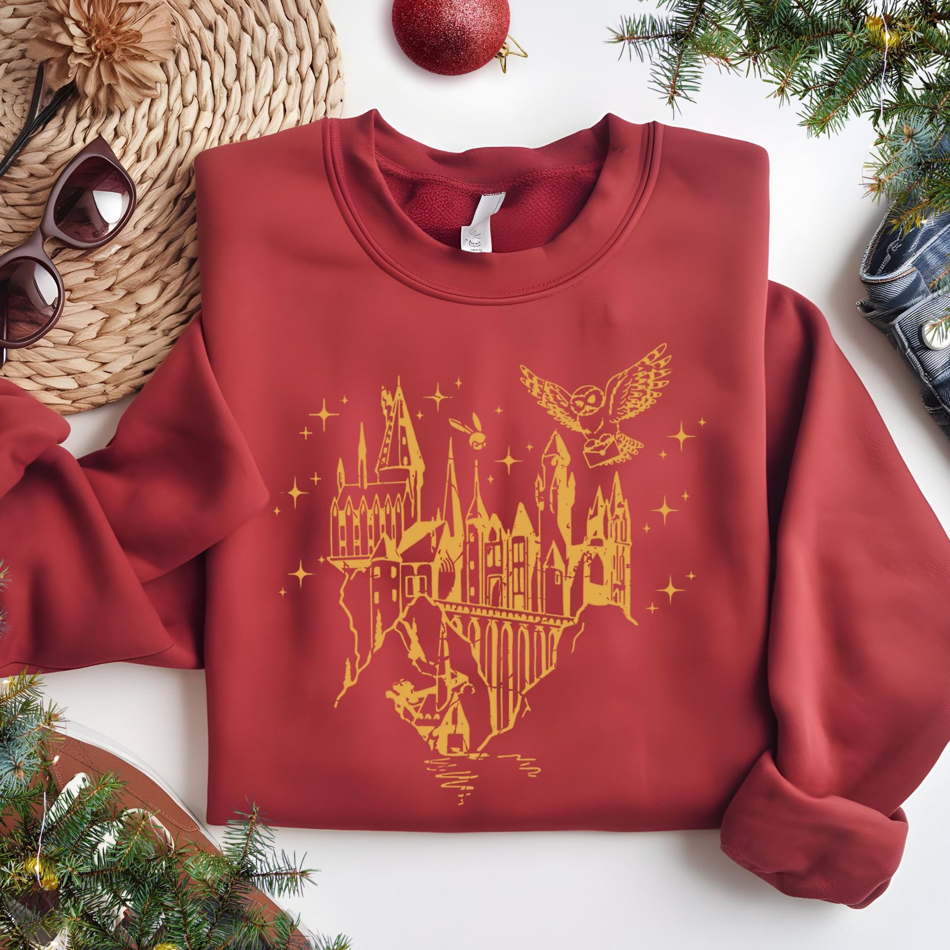Castle Sweatshirt, Gift for Book Lovers, Magical Wizard Castle Hoodie, Gift for Nerd, Wizard Hoodie, Fantasy Bookish Christmas Gift