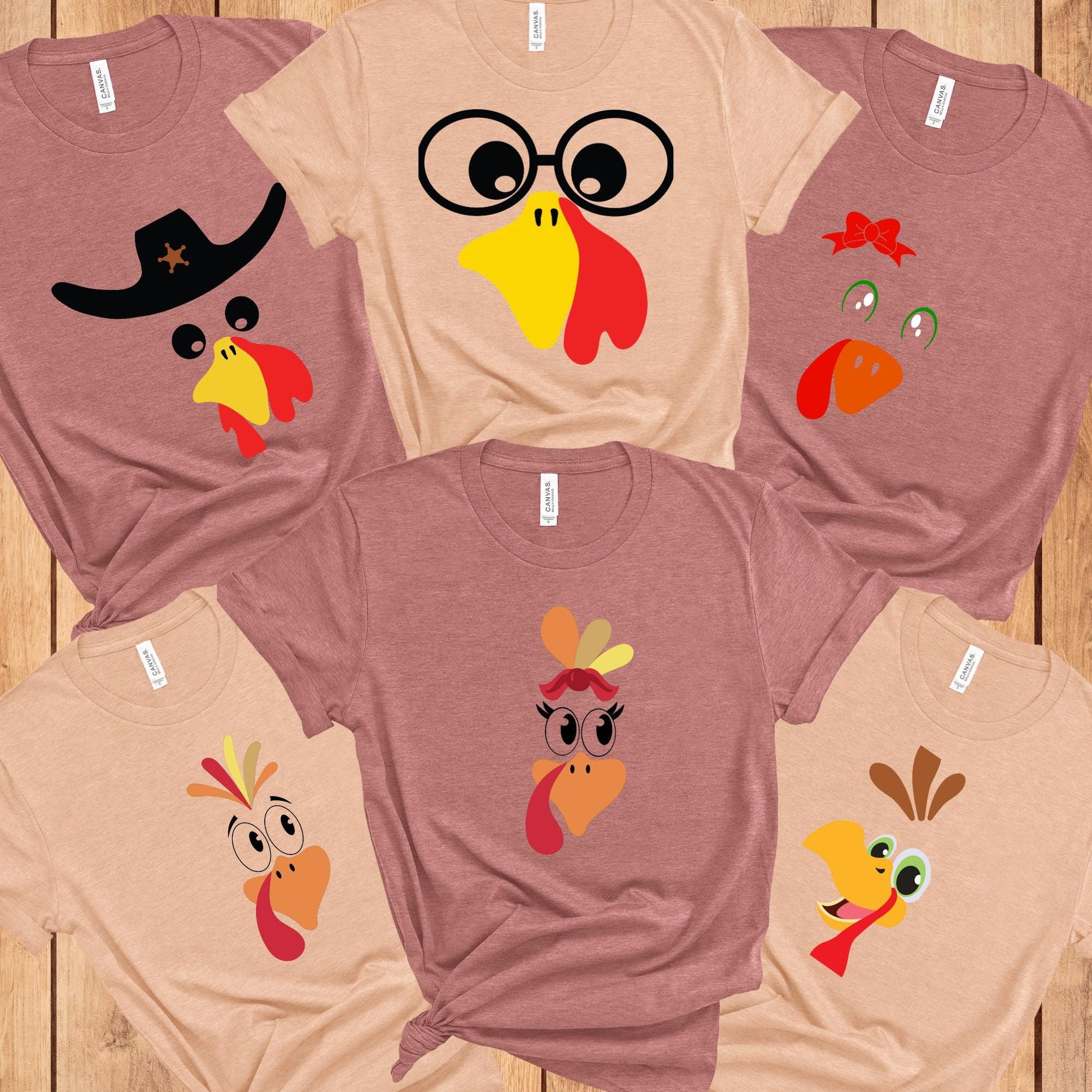 Funny Face Turkey Shirts, Thanksgiving Group Shirts, Fall Family Shirts, Cute Turkey Shirt