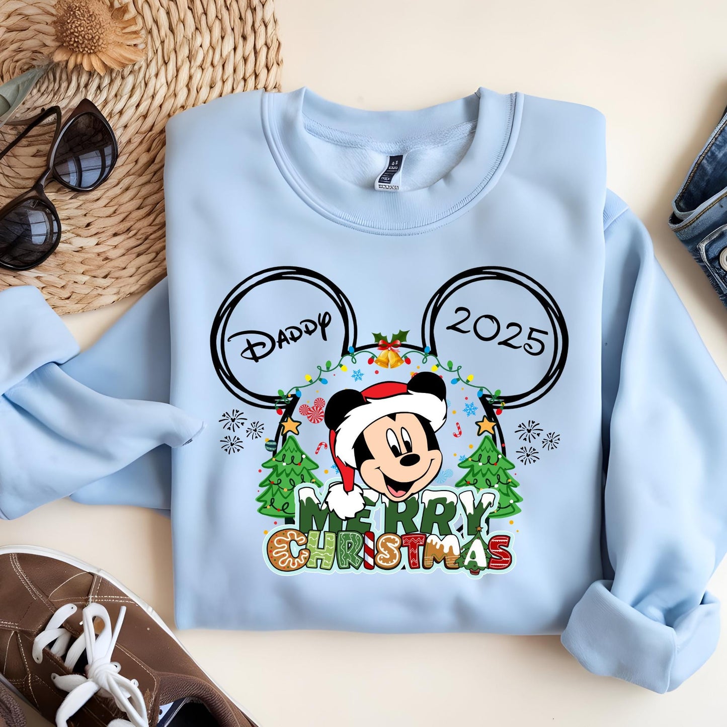 Mickey Christmas Sweatshirt, Custom Disney Family Vacation Xmas Hoodie, Mommy 2025 Xmas Shirt, Mickey Ears Christmas Gift