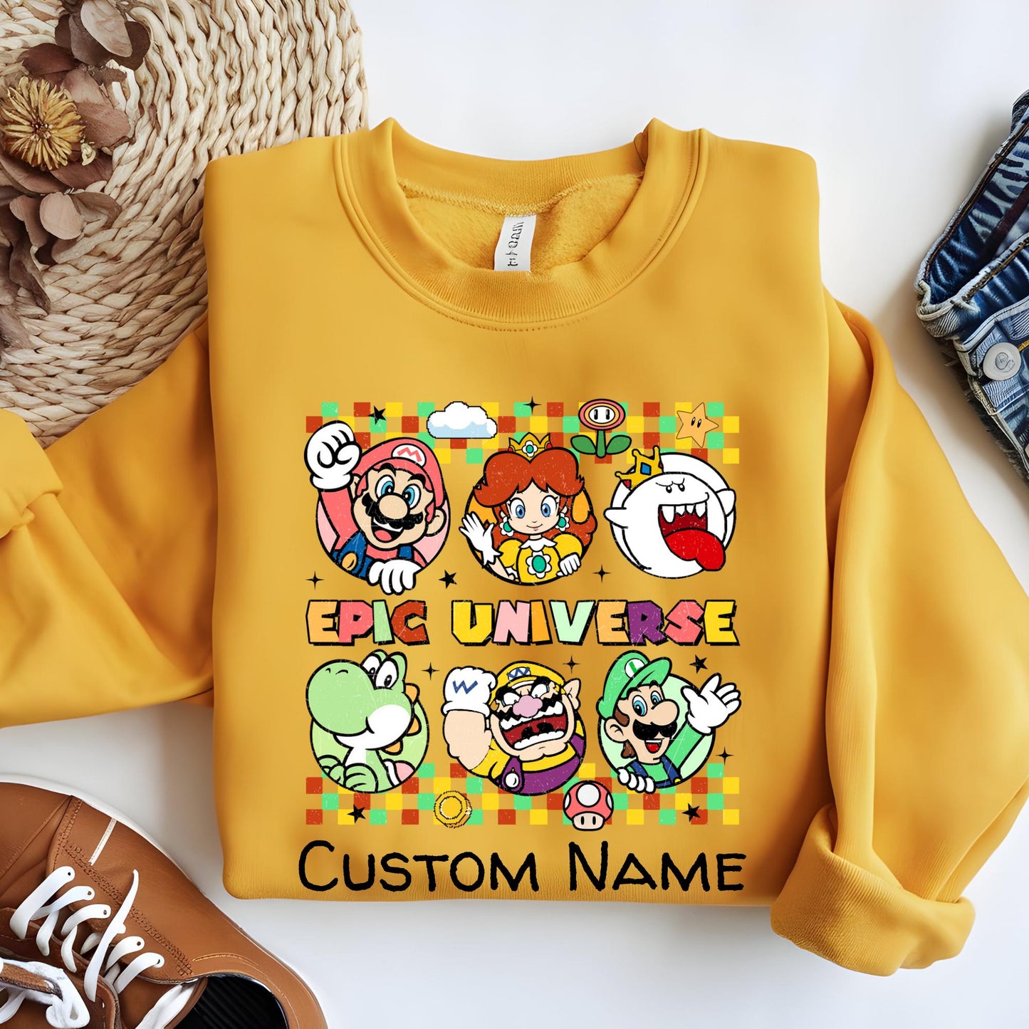 Custom Epic Universe Sweatshirt: Mario Birthday Shirt, Family Vacation Sweat, Birthday Gift