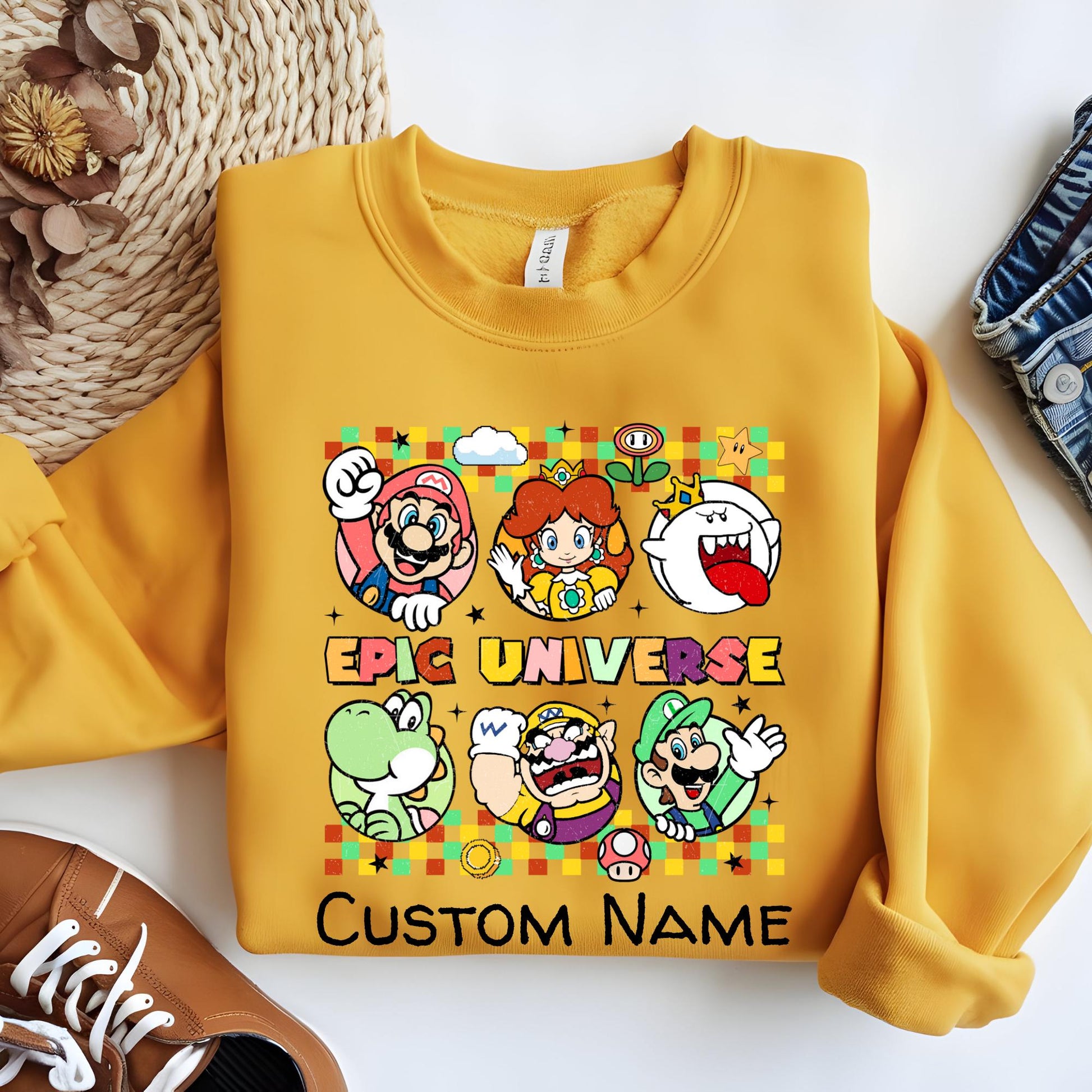 Custom Epic Universe Sweatshirt: Mario Birthday Shirt, Family Vacation Sweat, Birthday Gift