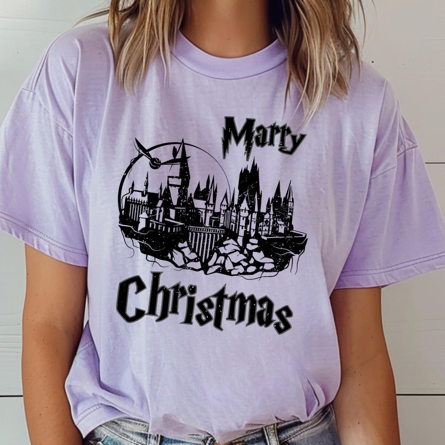 Comfort Colors Wizard Castle Shirt, Merry Christmas Shirt, Magic Shirt, Magic Lover T-Shirt
