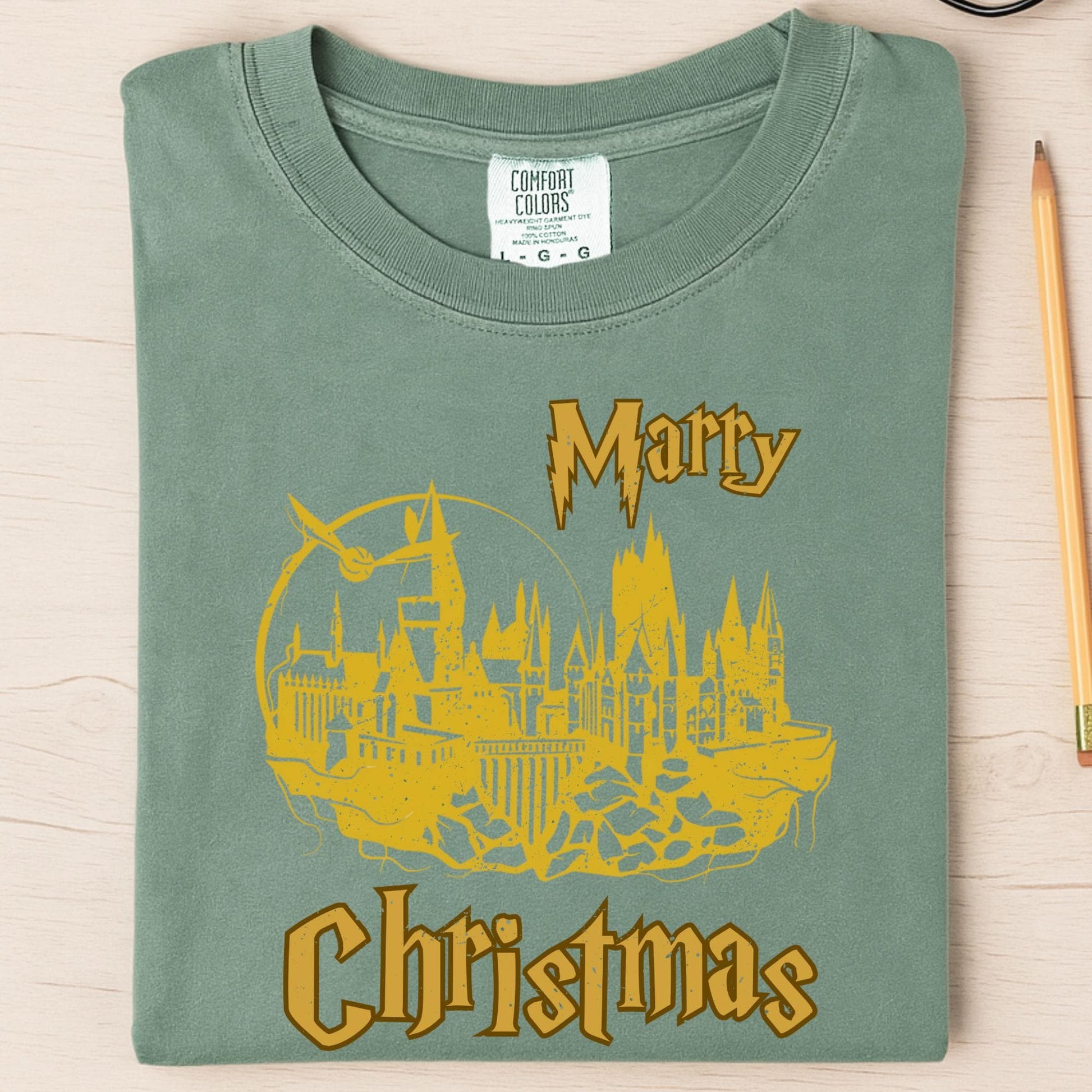 Comfort Colors Wizard Castle Shirt, Merry Christmas Shirt, Magic Shirt, Magic Lover T-Shirt