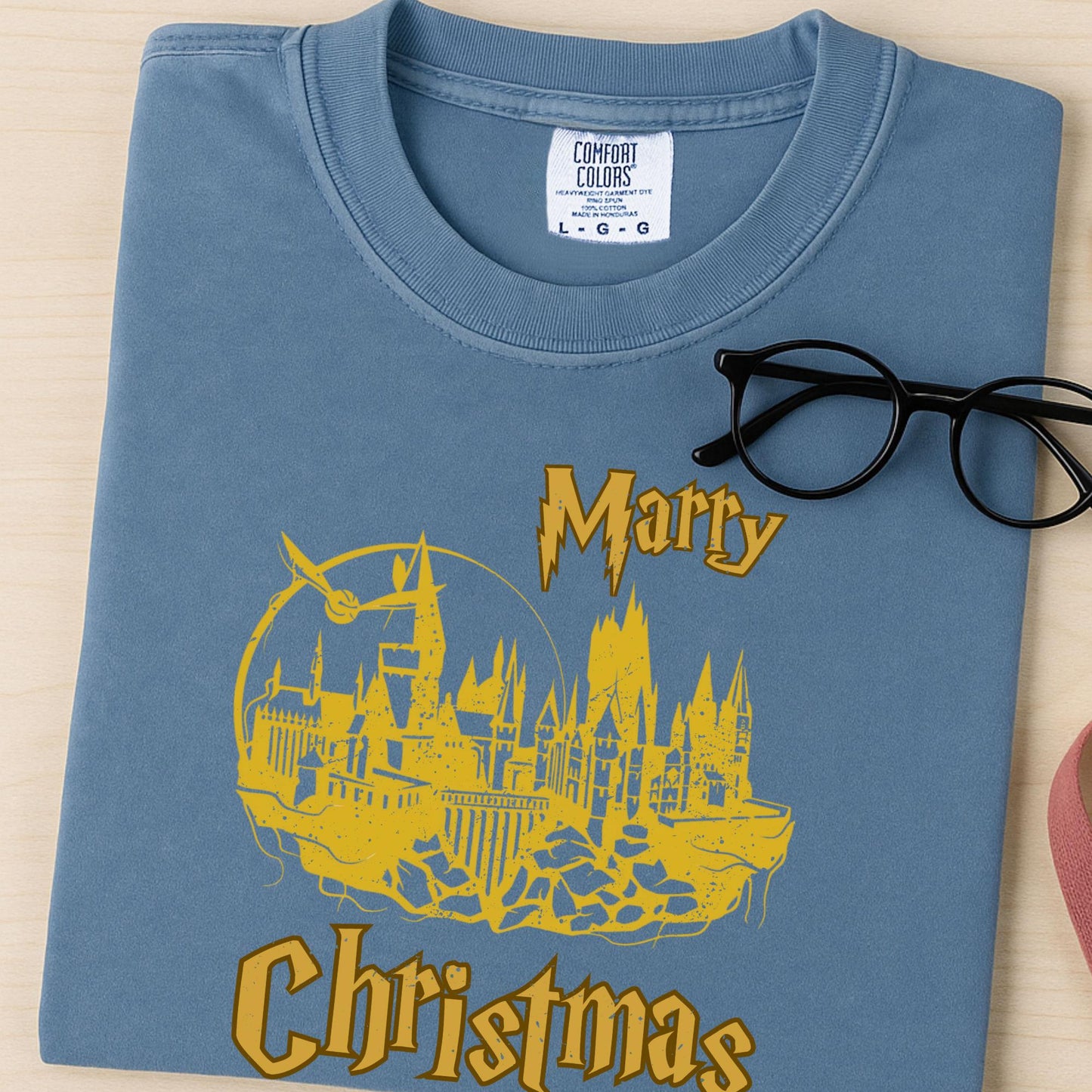 Comfort Colors Wizard Castle Shirt, Merry Christmas Shirt, Magic Shirt, Magic Lover T-Shirt
