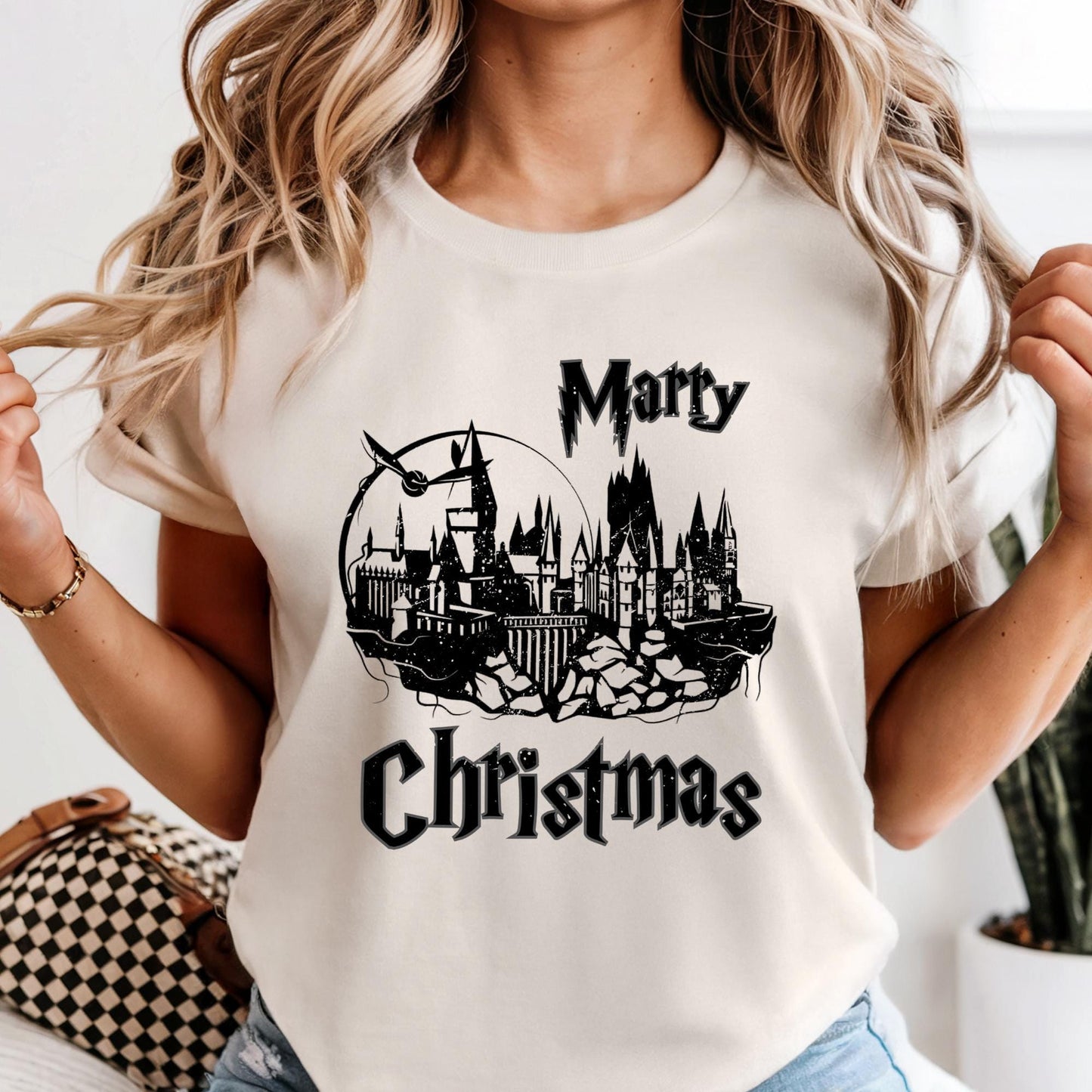 Comfort Colors Wizard Castle Shirt, Merry Christmas Shirt, Magic Shirt, Magic Lover T-Shirt