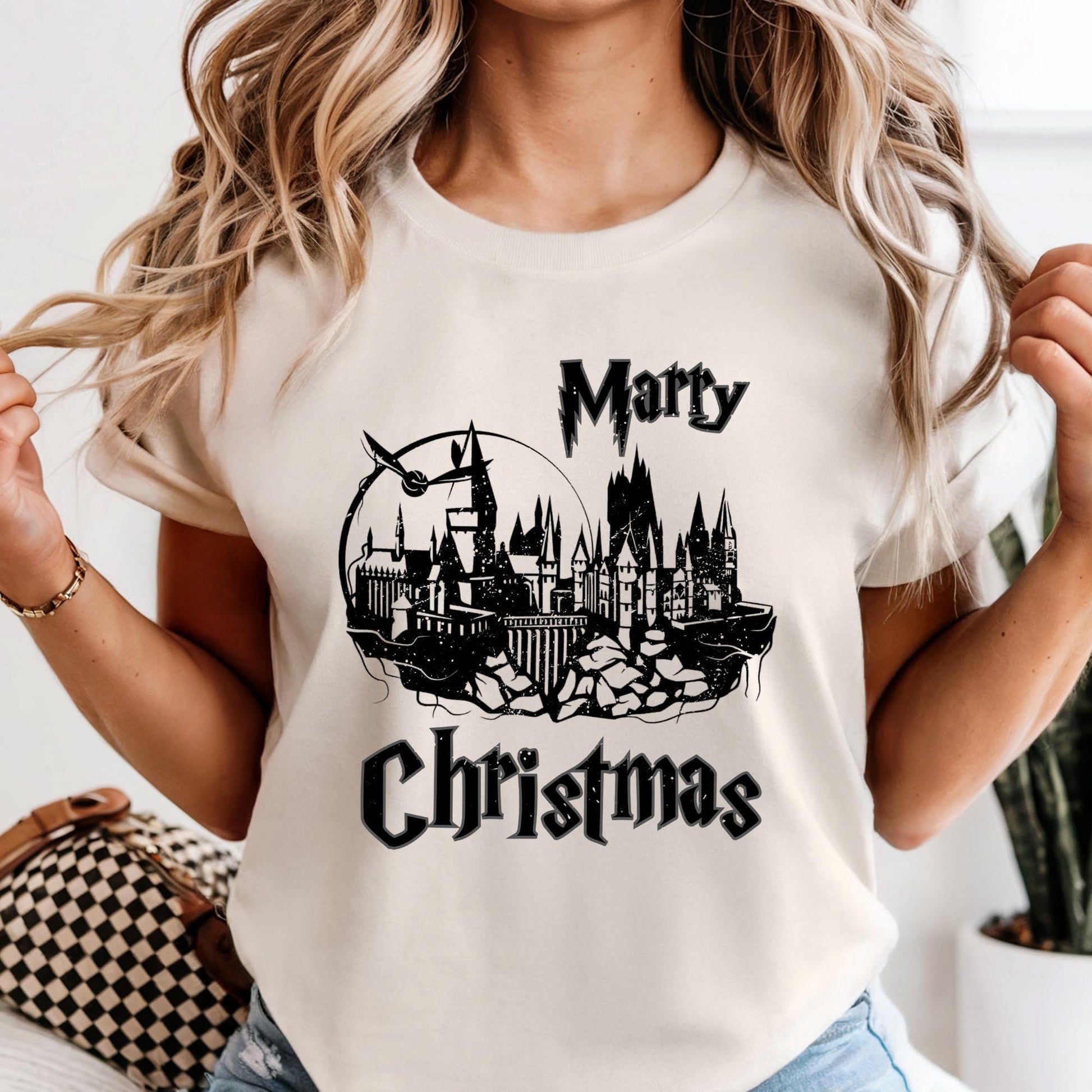 Comfort Colors Wizard Castle Shirt, Merry Christmas Shirt, Magic Shirt, Magic Lover T-Shirt