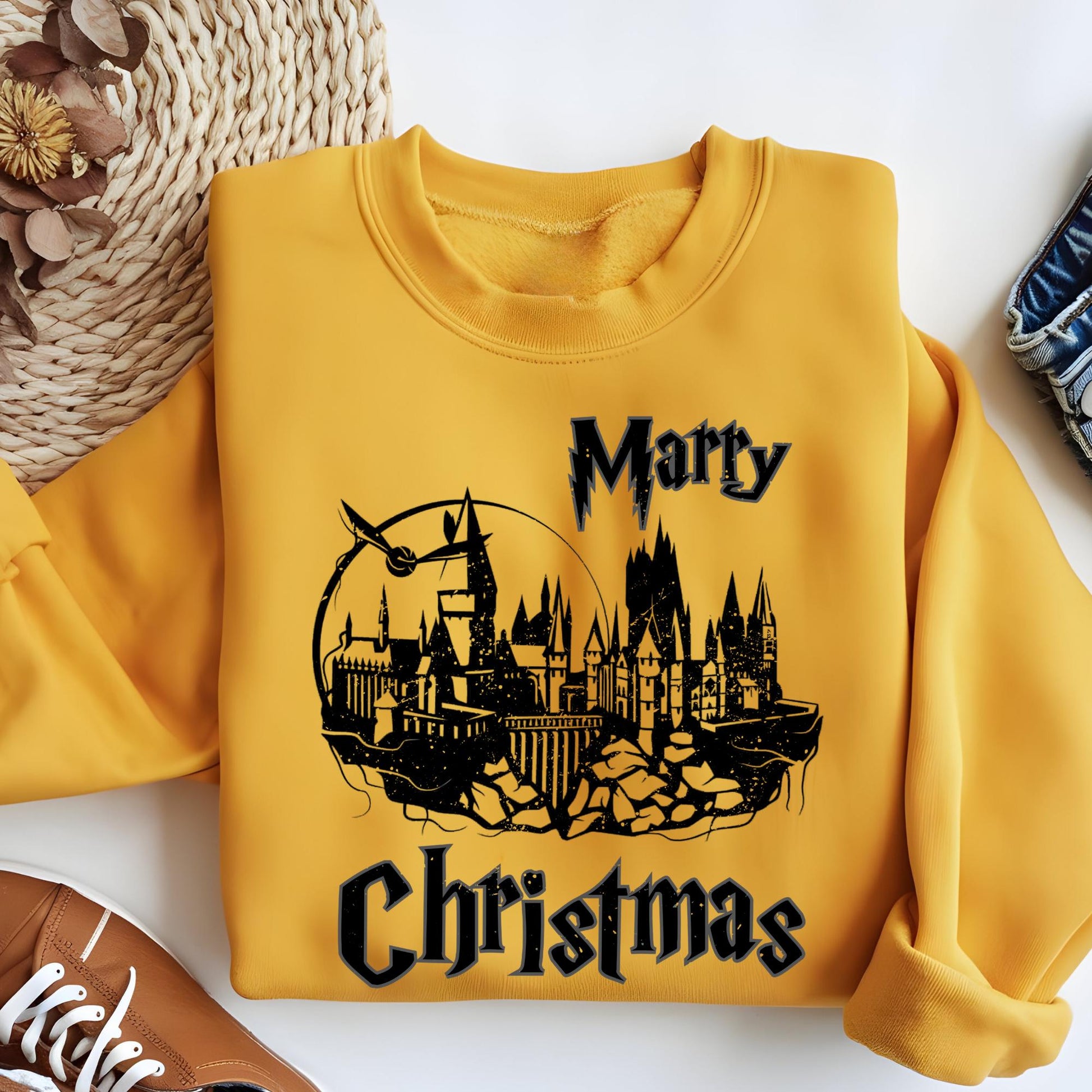 Wizard Castle Sweatshirt, Merry Christmas Hoodie