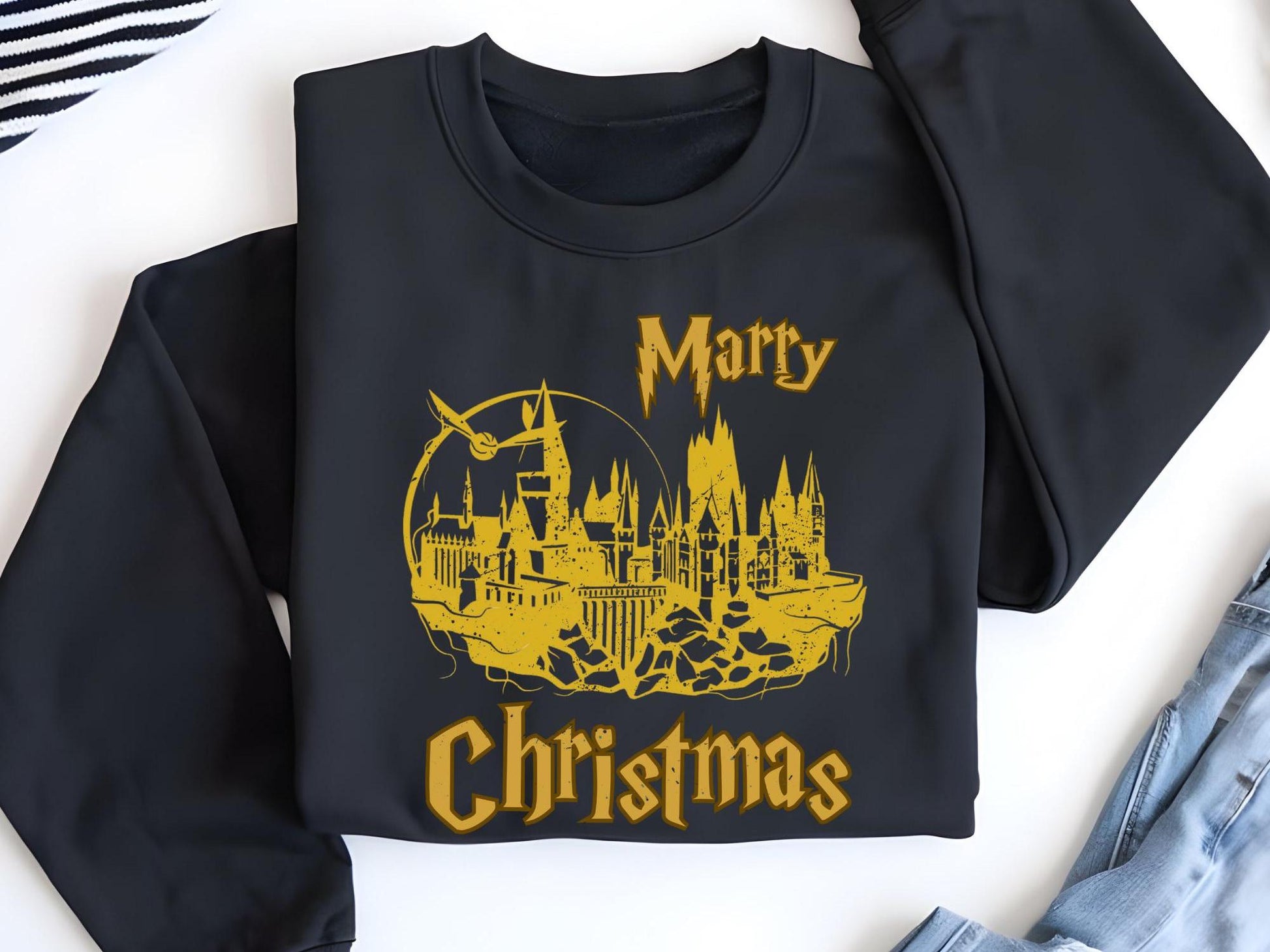 Wizard Castle Sweatshirt, Merry Christmas Hoodie