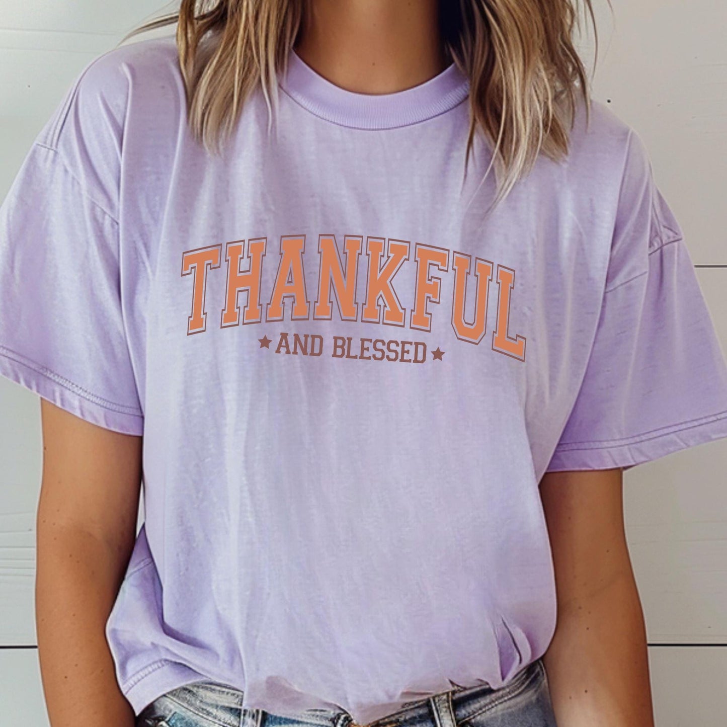 Comfort Colors® Thankful and Blessed Shirt Thanksgiving Gift