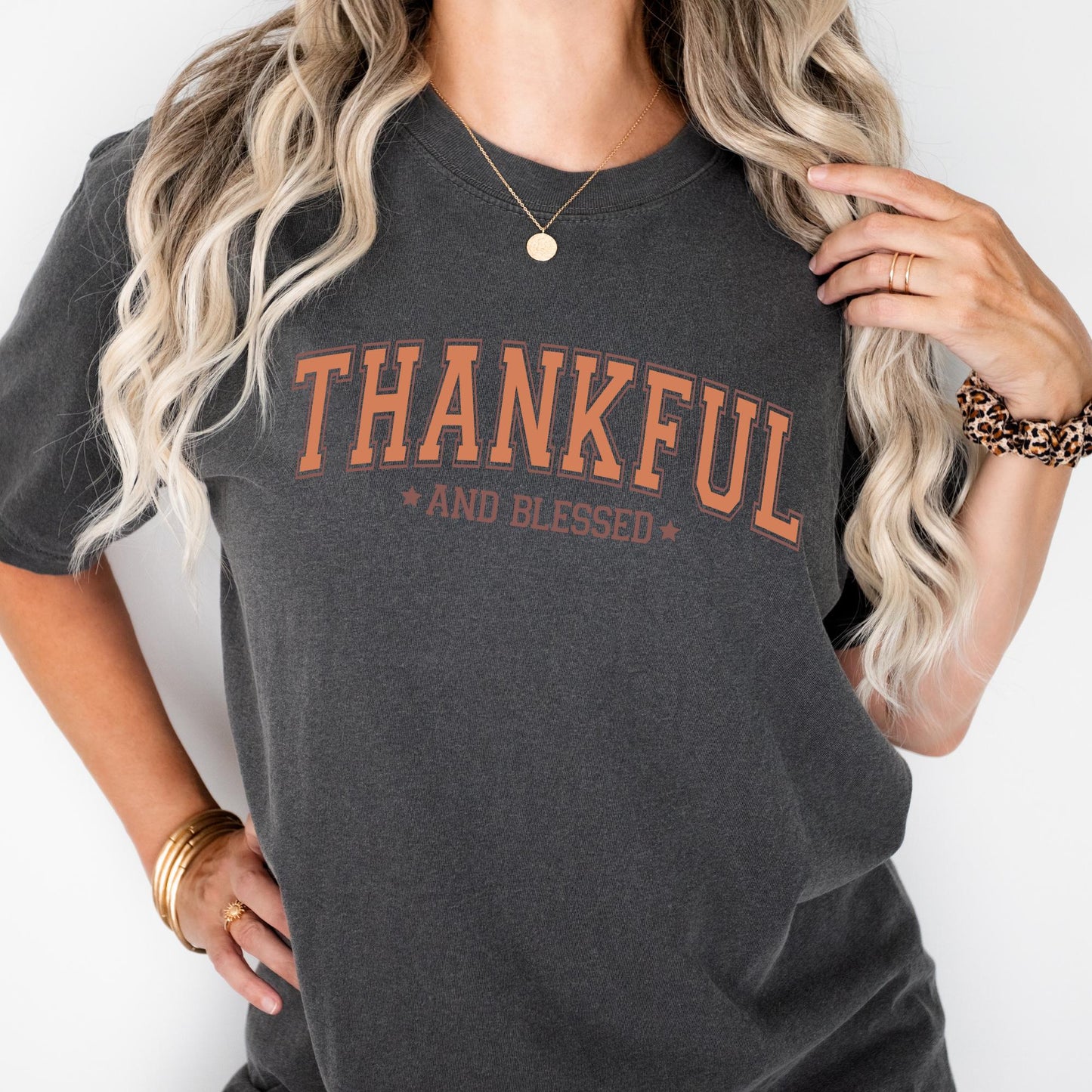 Comfort Colors® Thankful and Blessed Shirt Thanksgiving Gift