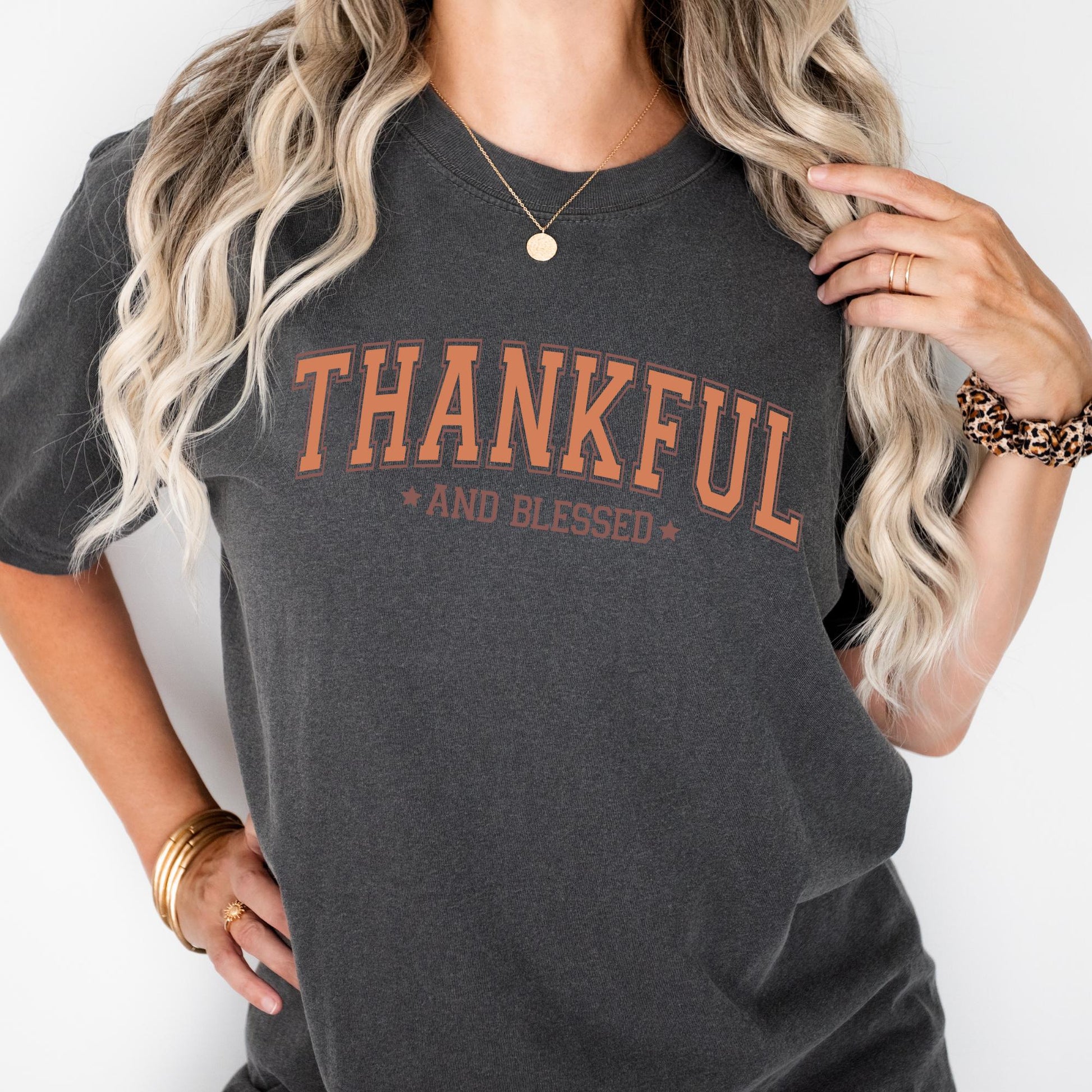 Comfort Colors® Thankful and Blessed Shirt Thanksgiving Gift