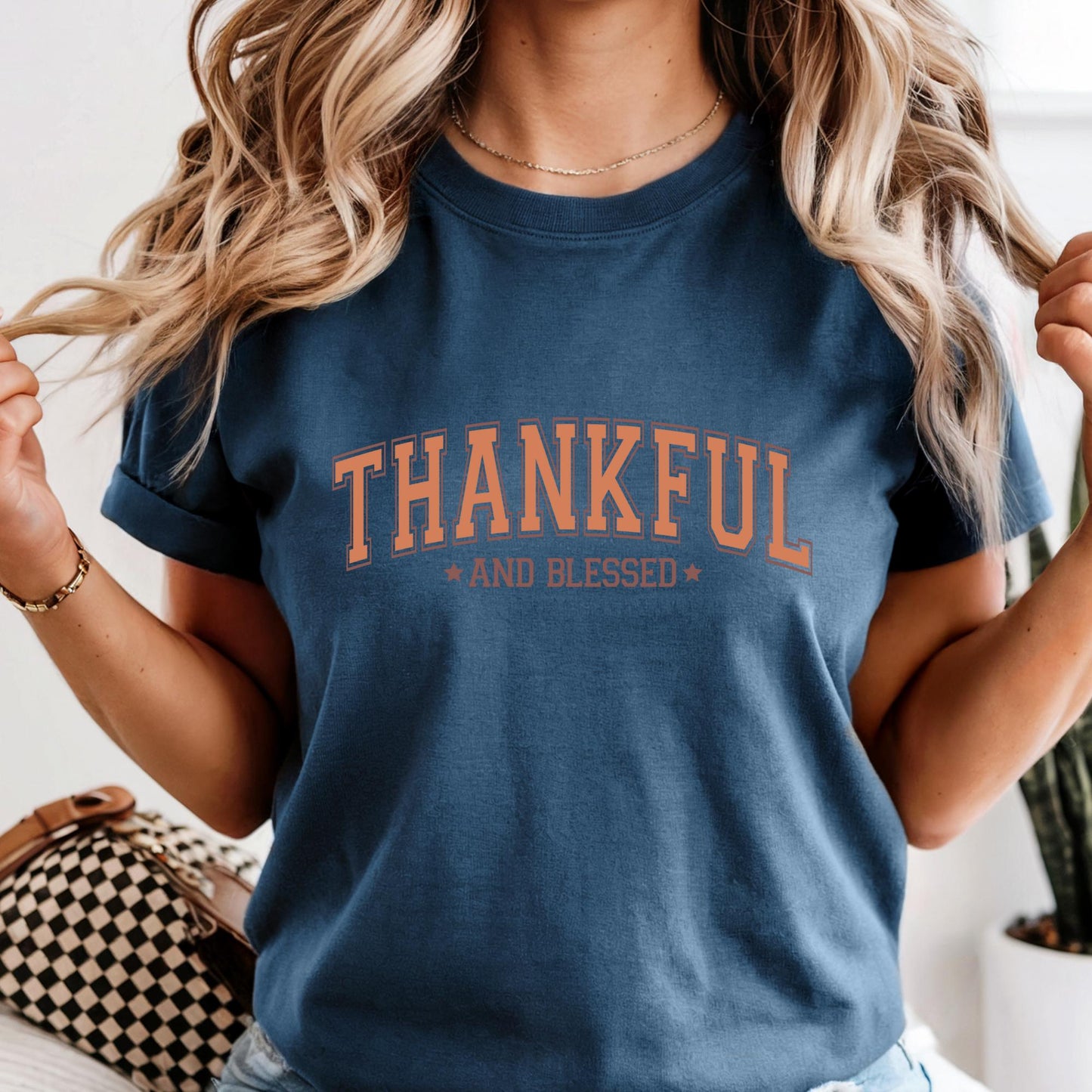 Comfort Colors® Thankful and Blessed Shirt Thanksgiving Gift