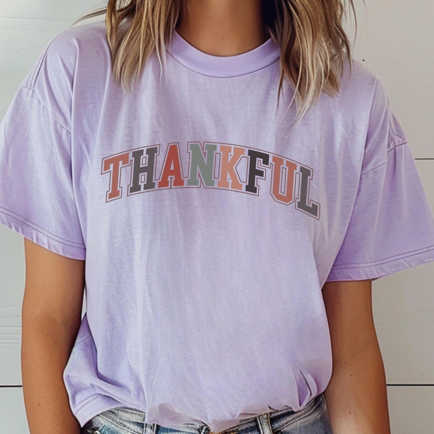 Comfort Colors® Thankful Shirt, Religious Gift Idea, Retro Fall Season, Autumn Tees