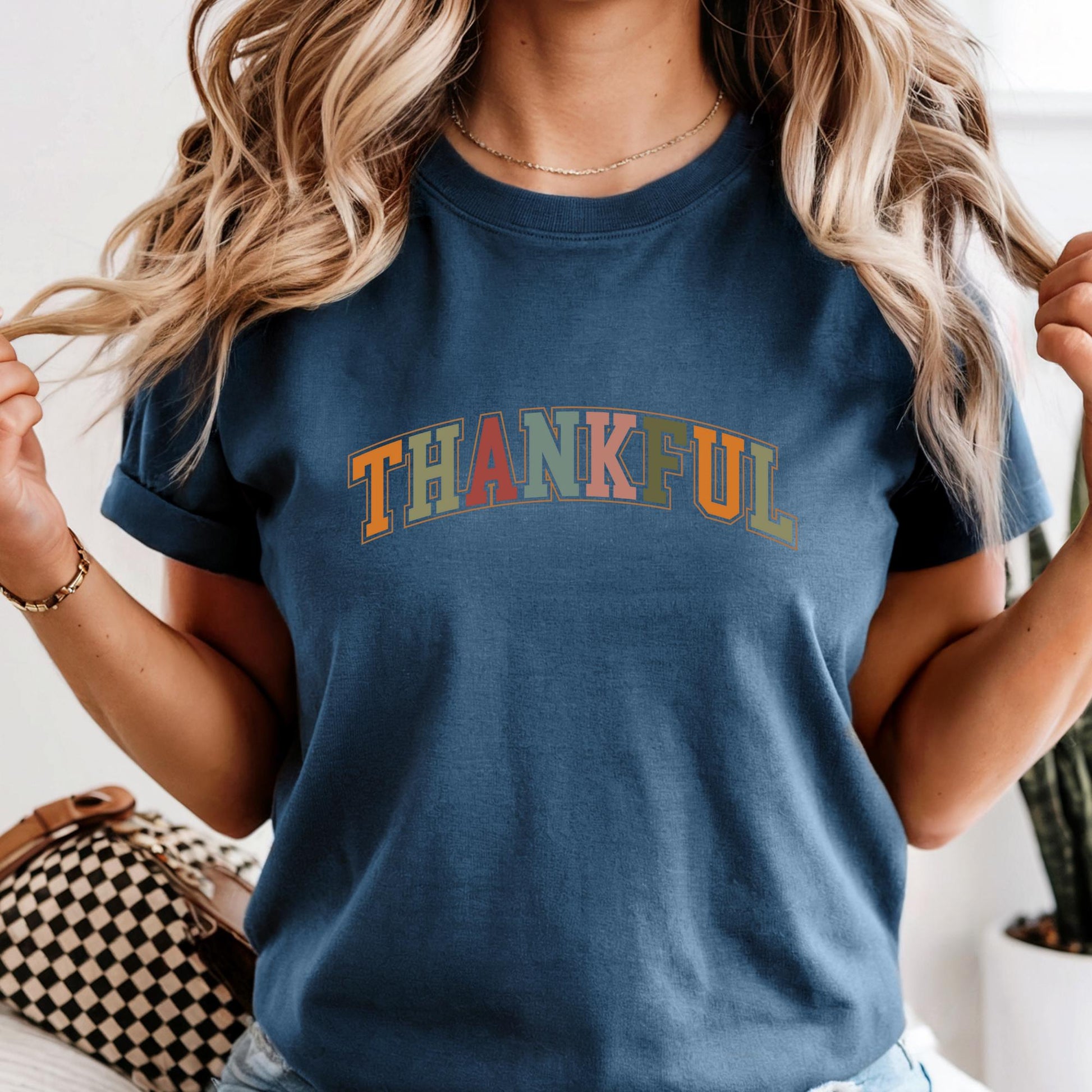 Comfort Colors® Thankful Shirt, Religious Gift Idea, Retro Fall Season, Autumn Tees