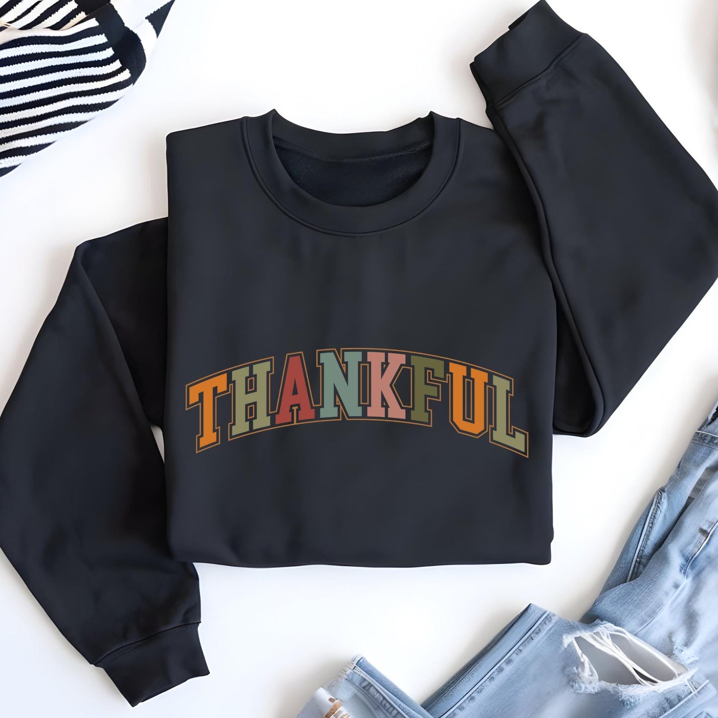 Thankful Sweatshirt, Fall Sweater, Thanksgiving Outfit, Faith Autumn Shirt