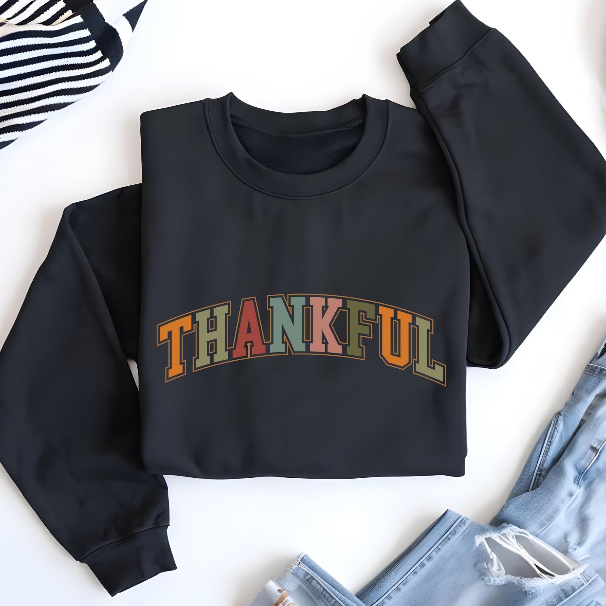 Thankful Sweatshirt, Fall Sweater, Thanksgiving Outfit, Faith Autumn Shirt