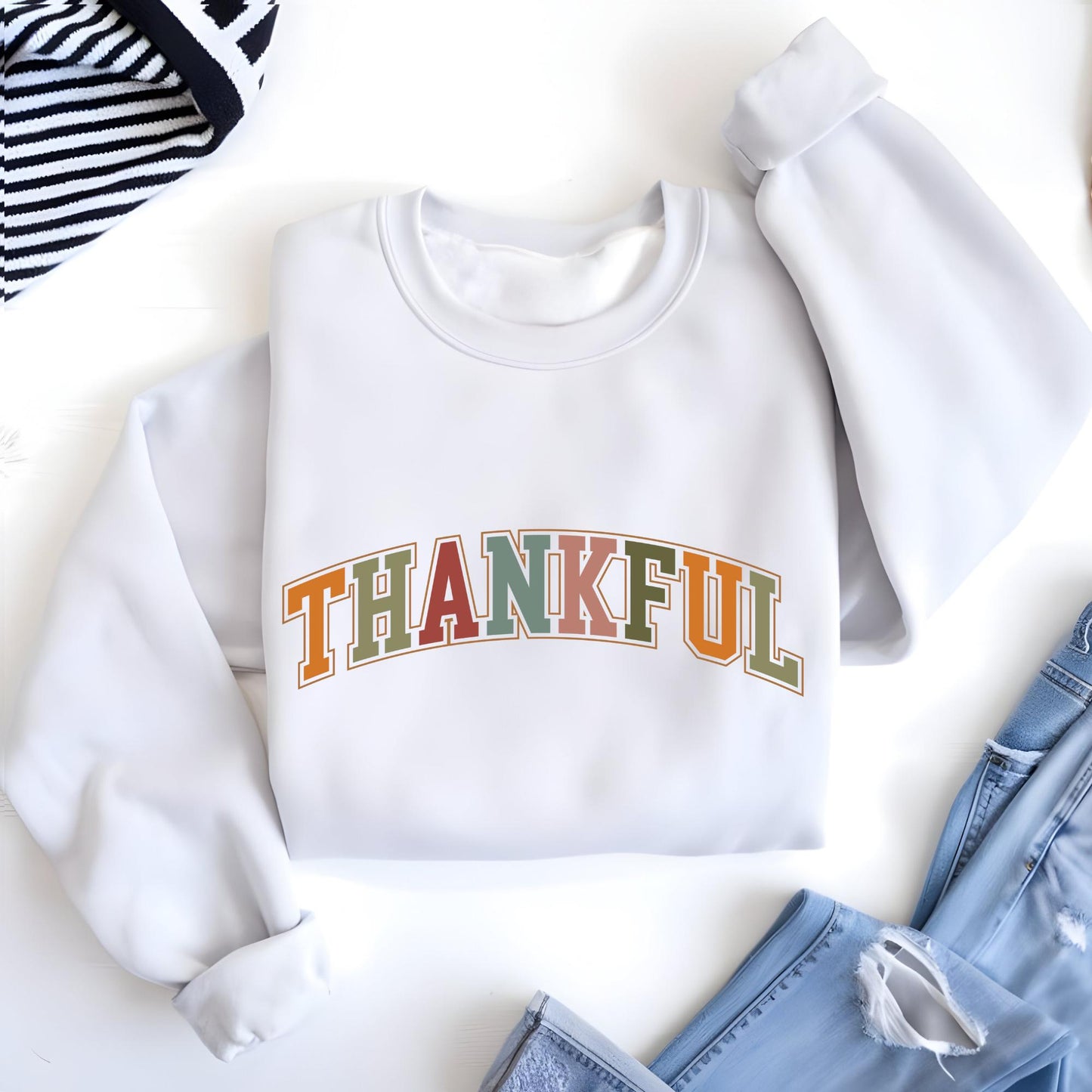 Thankful Sweatshirt, Fall Sweater, Thanksgiving Outfit, Faith Autumn Shirt