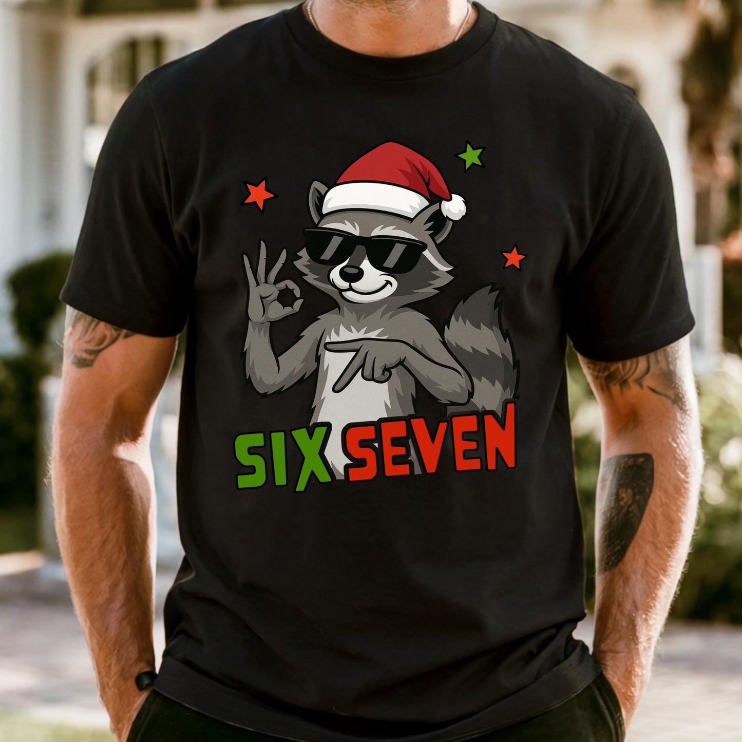 Comfort Colors® Six Seven Christmas Shirt 6 7 Meme Raccoon Tee