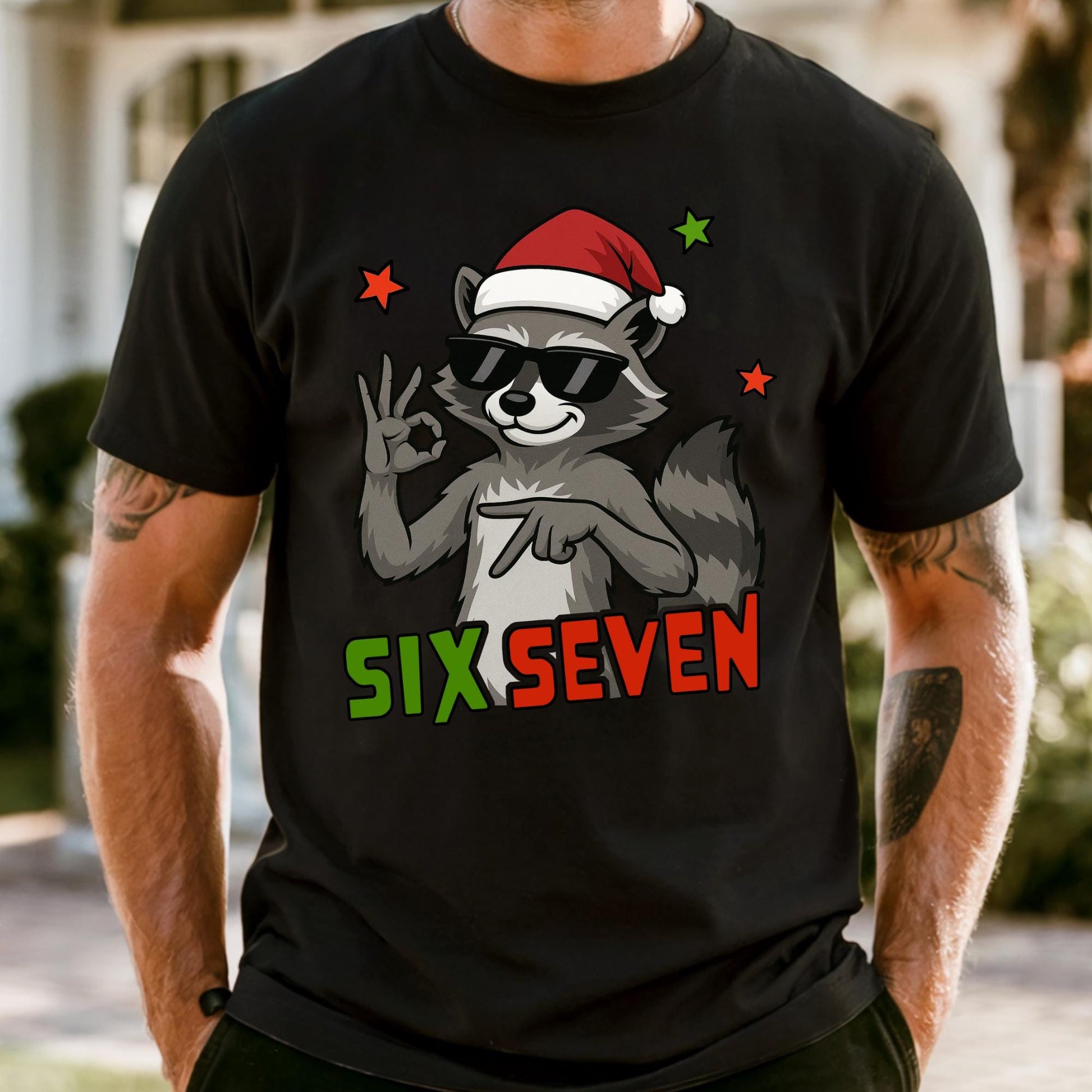 Comfort Colors® Six Seven Christmas Shirt 6 7 Meme Raccoon Tee