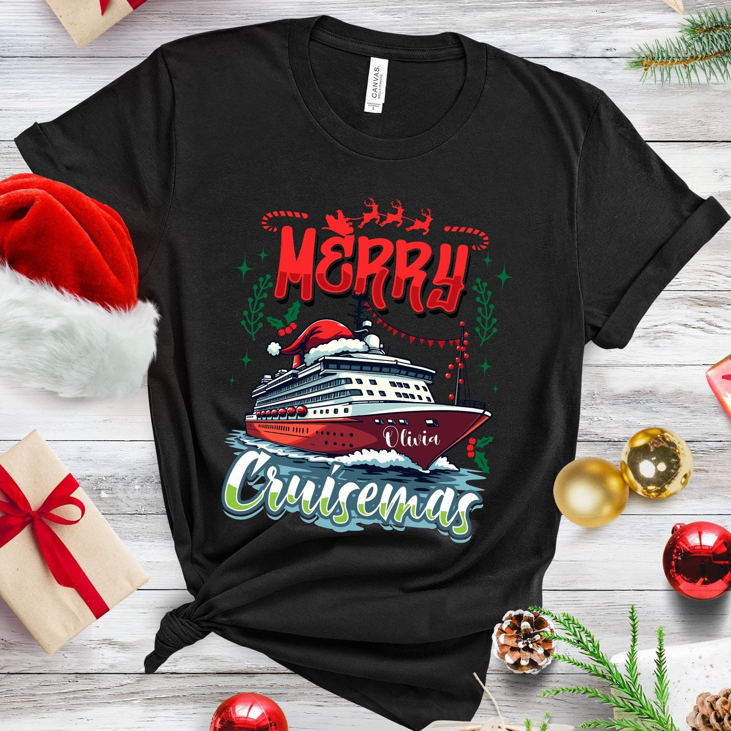Personalized Merry Cruisemas Shirt Xmas Family Vacation Tee