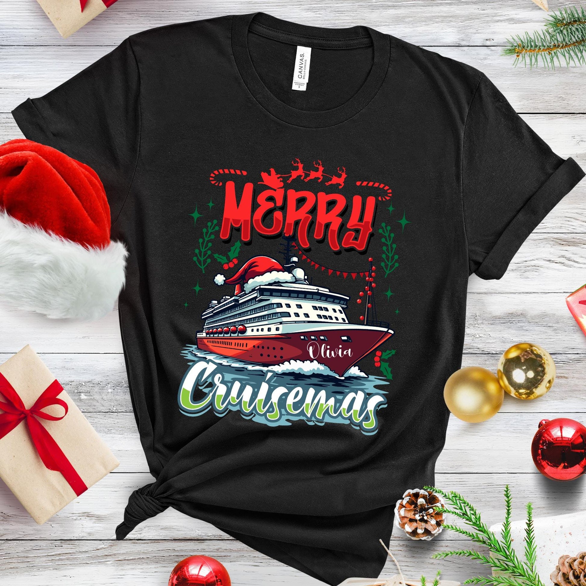 Personalized Merry Cruisemas Shirt Xmas Family Vacation Tee