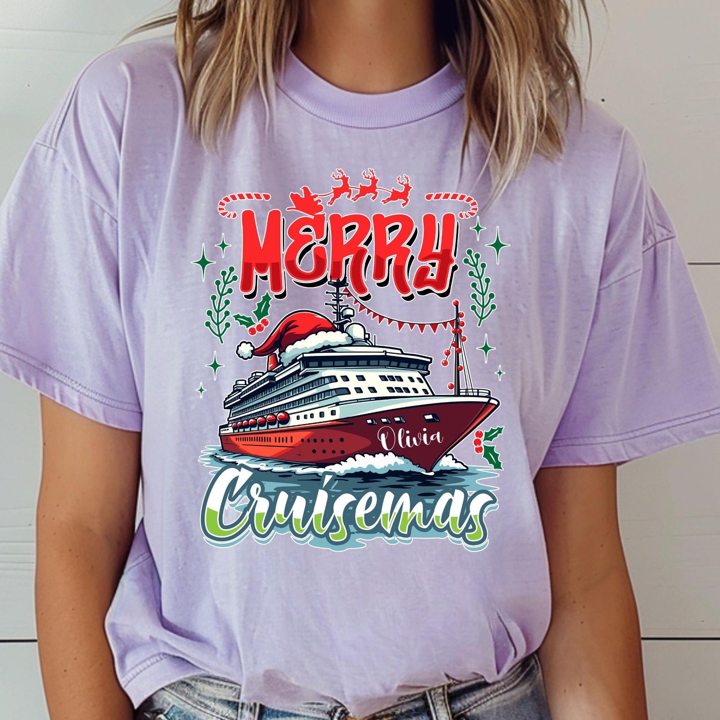 Comfort Colors® Merry Cruisemas Shirt Custom Family Vacation Tee