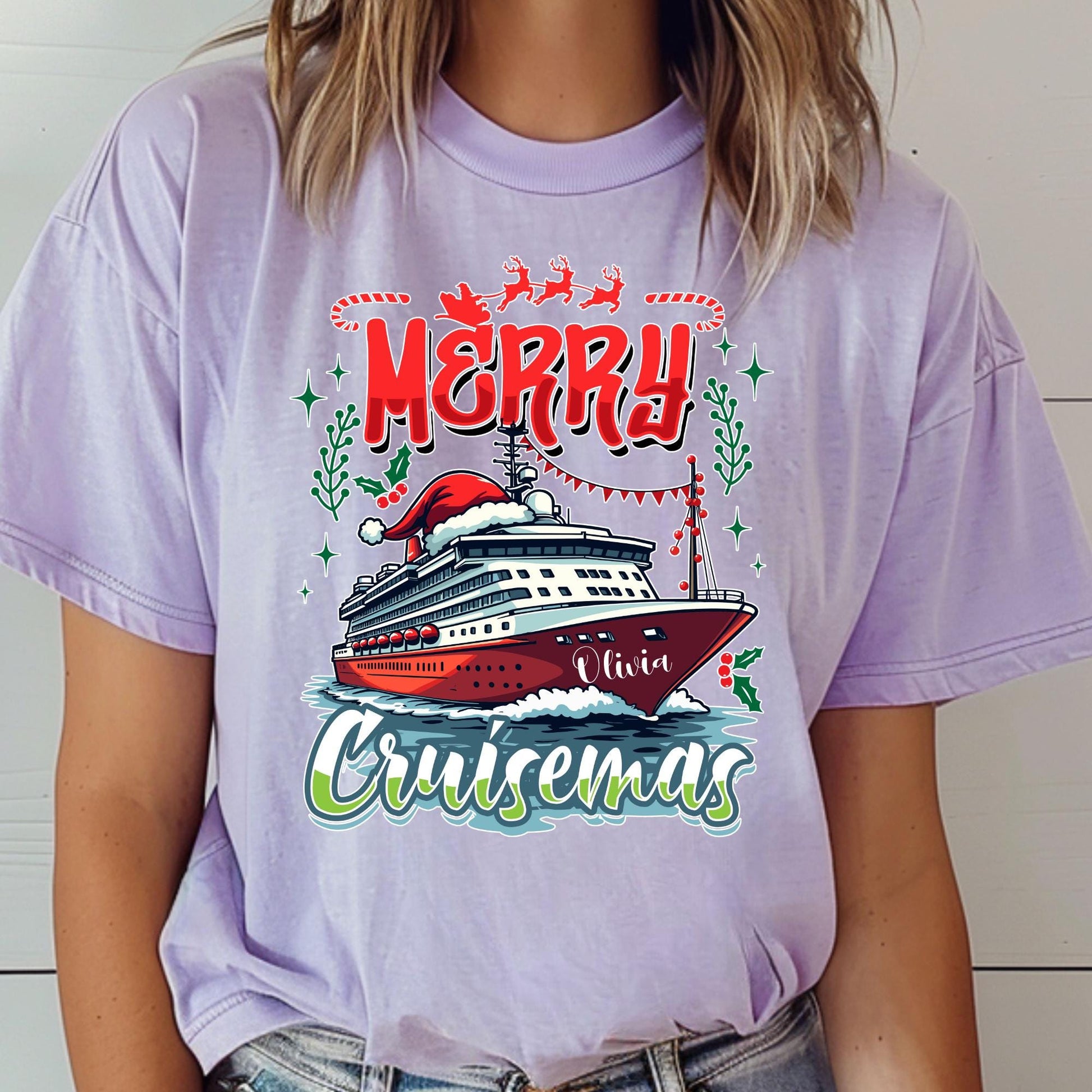 Comfort Colors® Merry Cruisemas Shirt Custom Family Vacation Tee