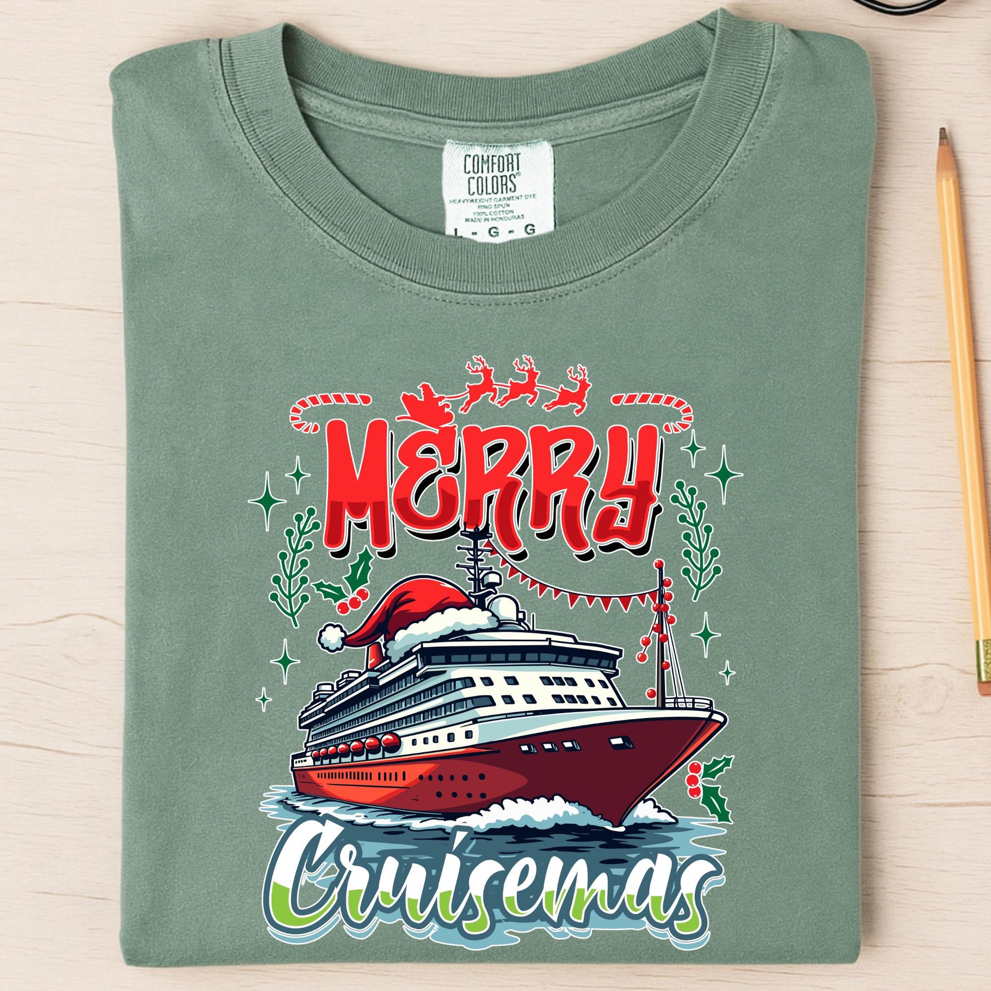 Comfort Colors® Merry Cruisemas Shirt Custom Family Vacation Tee