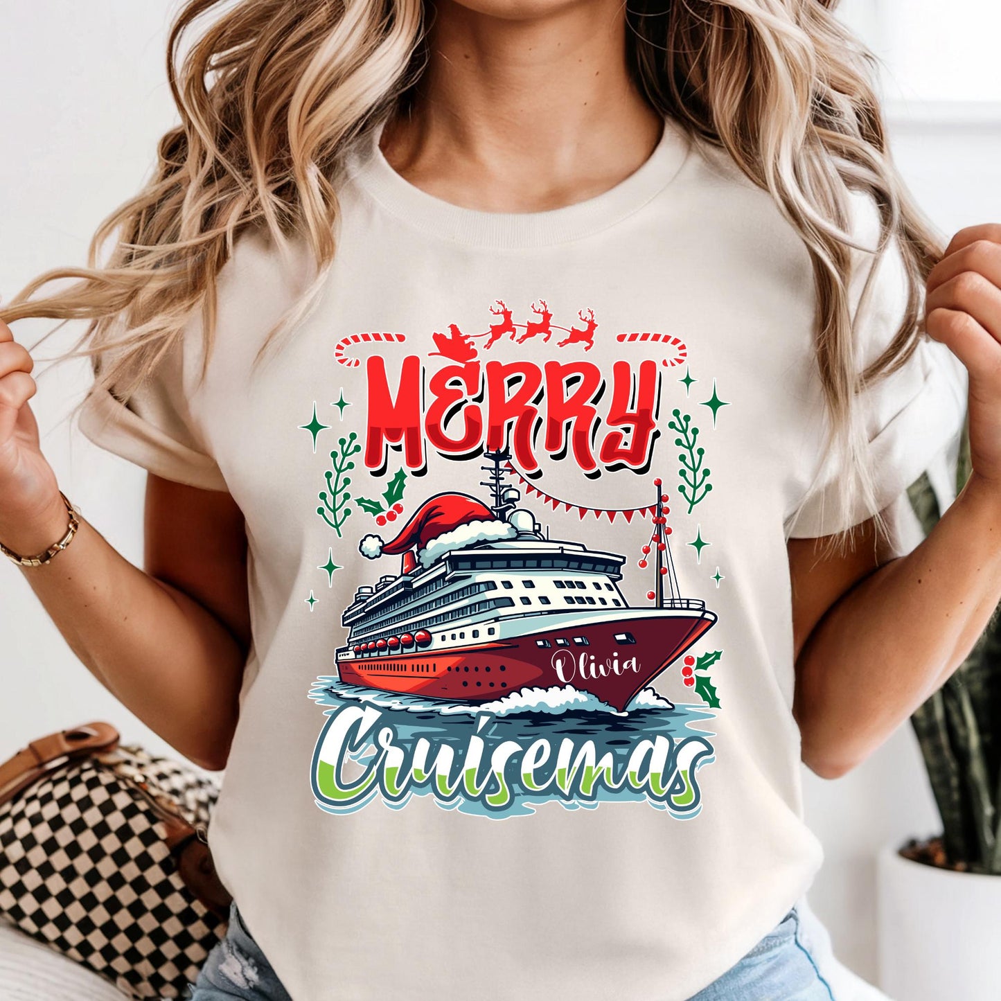 Comfort Colors® Merry Cruisemas Shirt Custom Family Vacation Tee