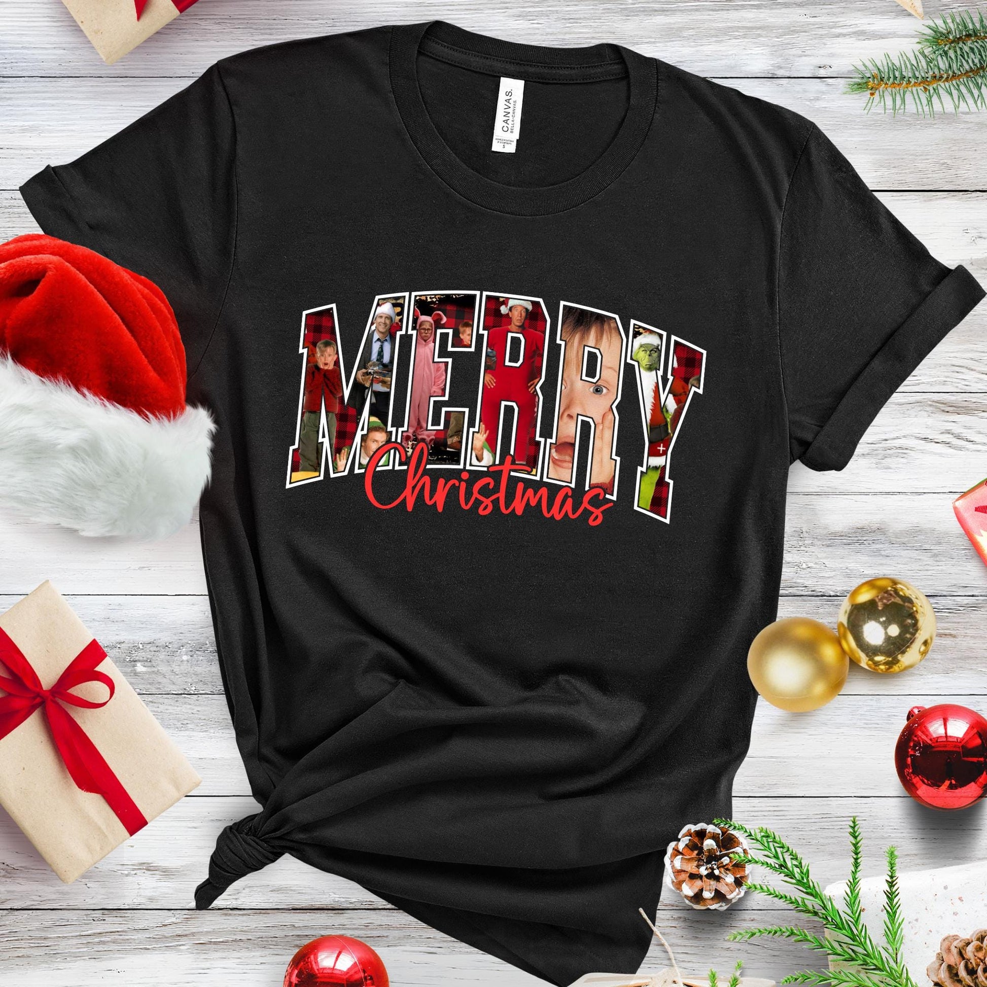 Merry Christmas Shirt, Retro Xmas Movies T-shirt, Family Reunion Shirt, 1990s Holiday Tee