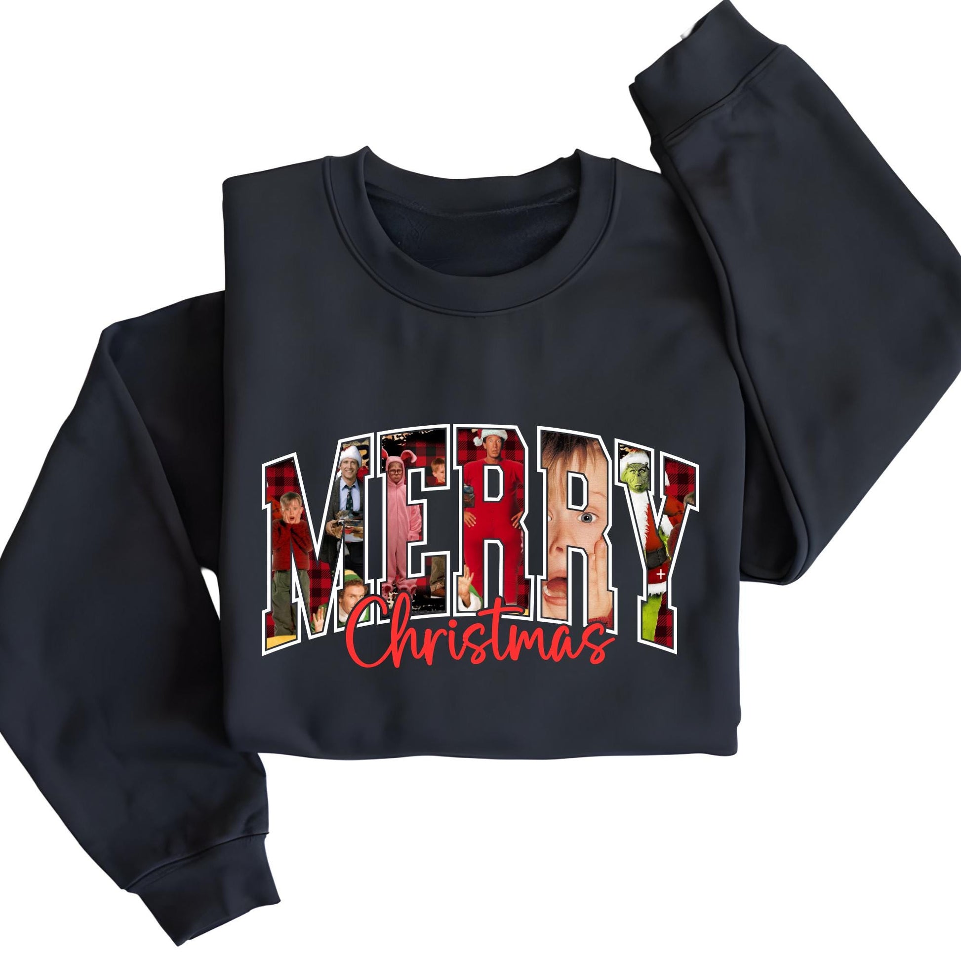 Merry Christmas 90s Movies Sweatshirt, Vintage Christmas Movies Sweat, Retro Xmas Hoodie