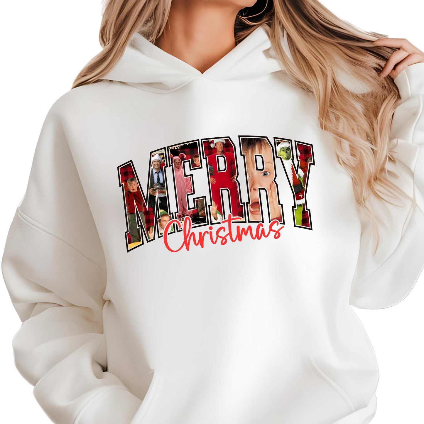 Merry Christmas 90s Movies Sweatshirt, Vintage Christmas Movies Sweat, Retro Xmas Hoodie