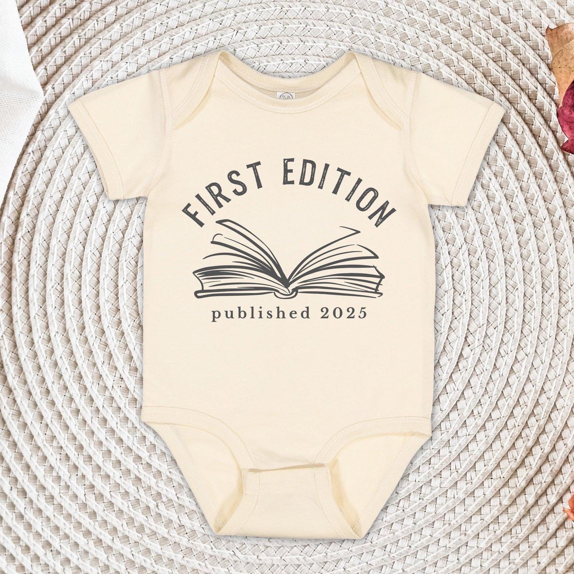 First Edition Baby Bodysuit, Announcement Baby Onesie®, Custom Published Shirt, Baby Shower Gift, Librarian Baby Gift, Christmas Gift