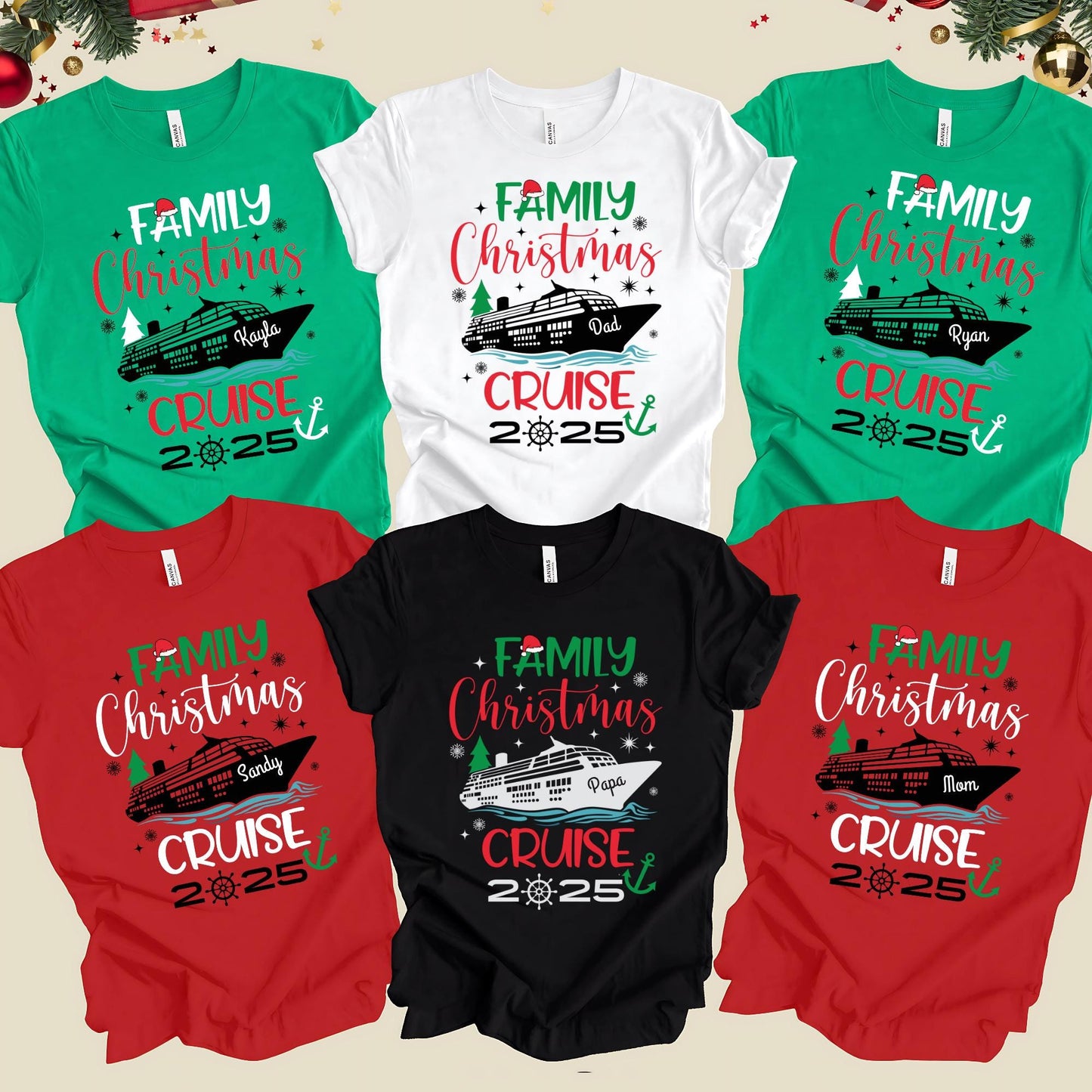 Personalized Christmas Cruise 2025 Shirt: Family Vacation Tee