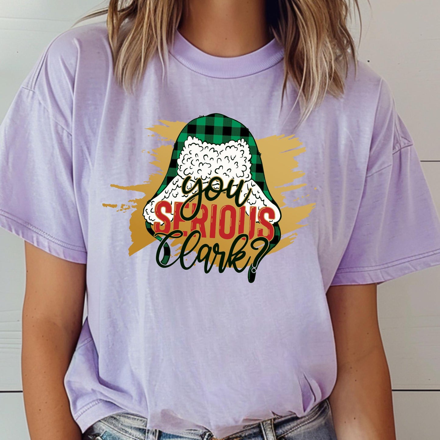 Comfort Colors® 90s Style Christmas Shirt: You Serious Clark