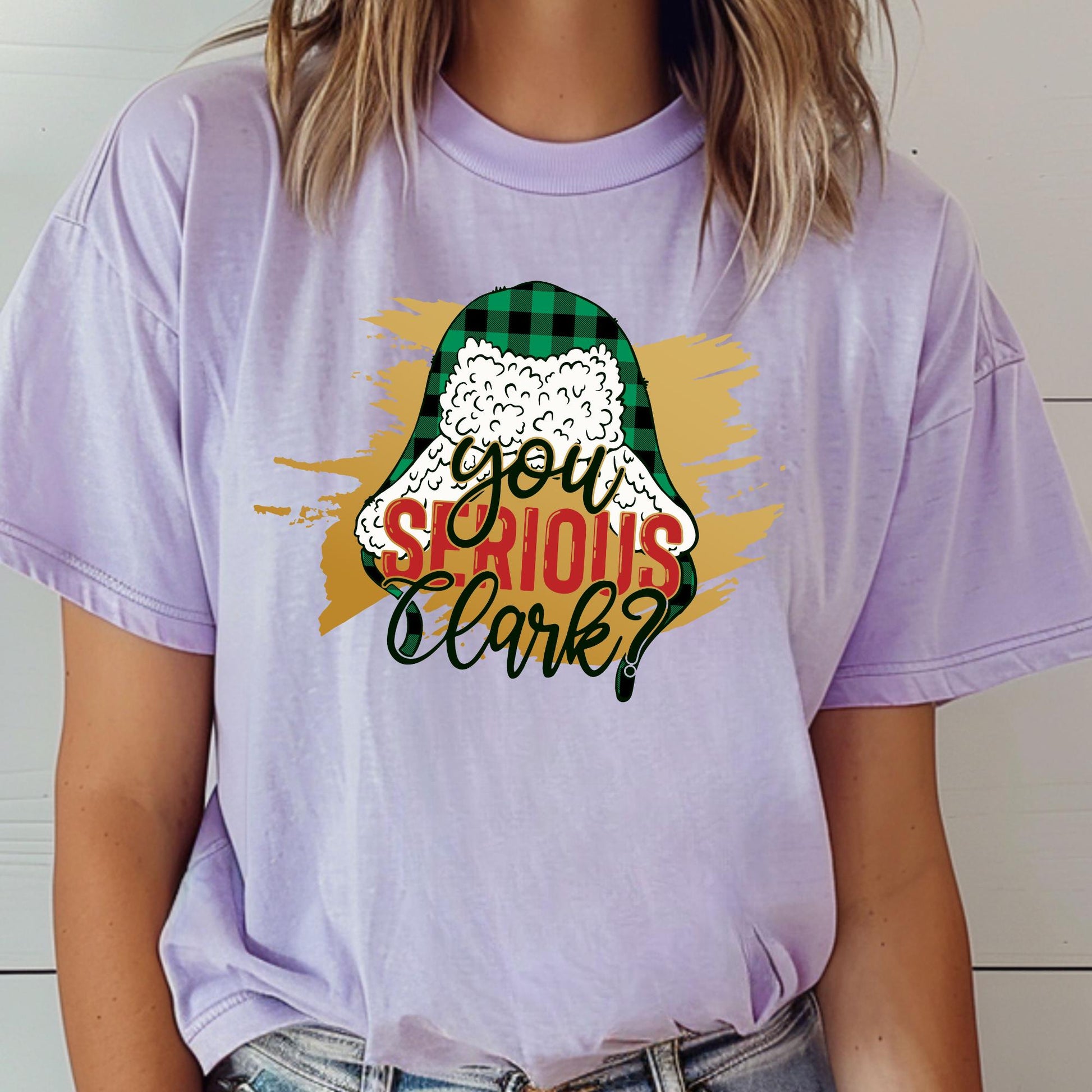 Comfort Colors® 90s Style Christmas Shirt: You Serious Clark