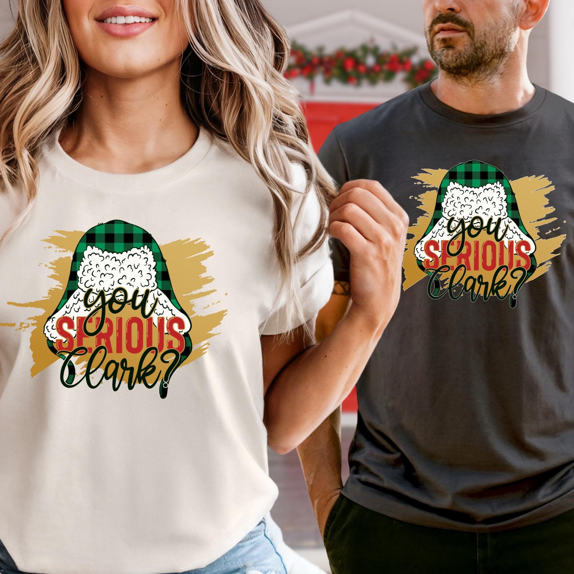 Comfort Colors® 90s Style Christmas Shirt: You Serious Clark