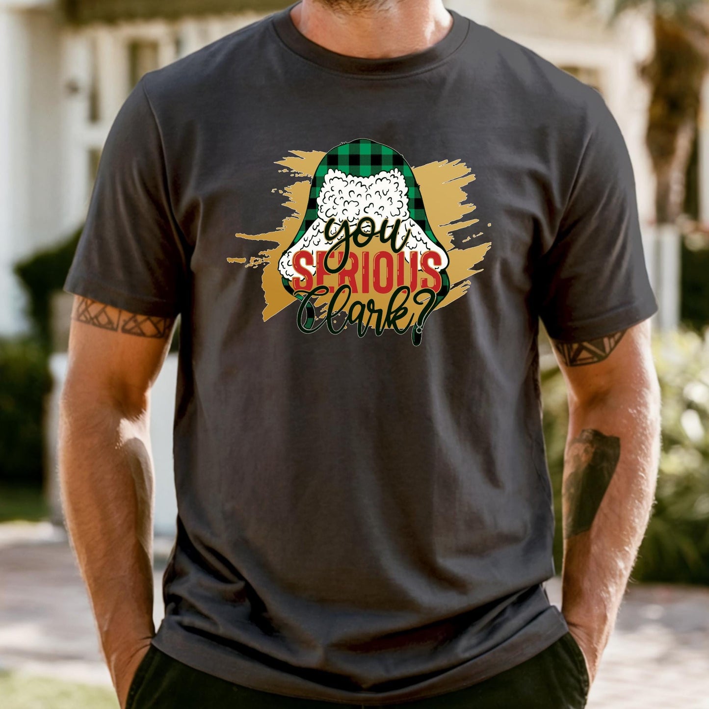 Comfort Colors® 90s Style Christmas Shirt: You Serious Clark