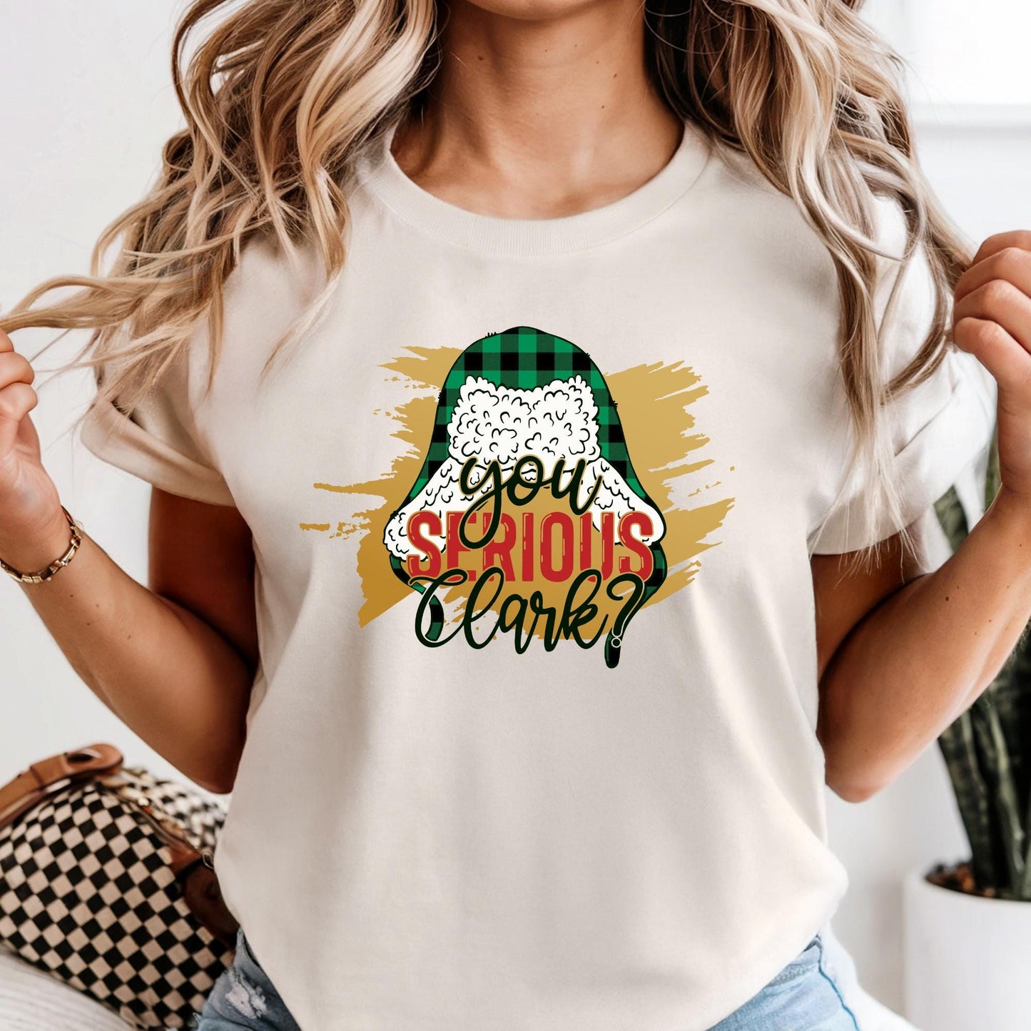 Comfort Colors® 90s Style Christmas Shirt: You Serious Clark