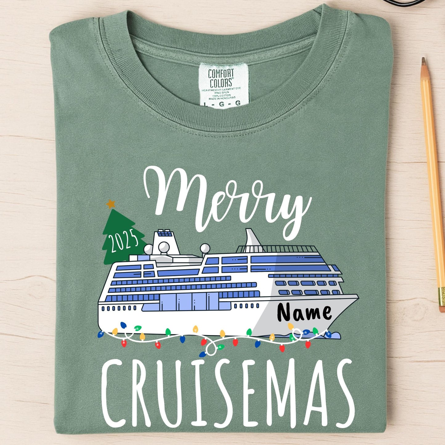 Comfort Colors® Merry Cruisemas Shirt: Christmas Family Vacation Tee